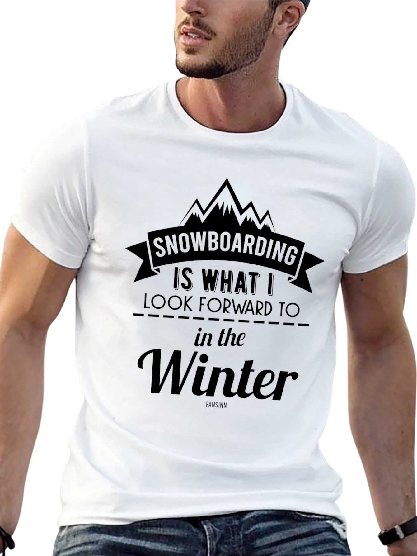 Black Snowboarding Winter T-Shirt view 13