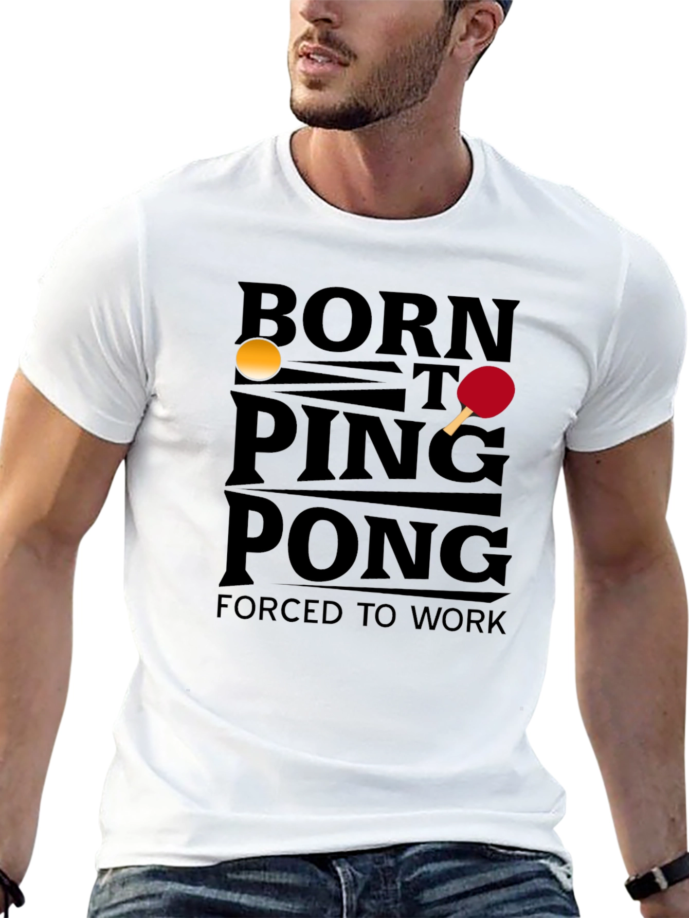 Black Born to Ping Pong T-Shirt view 13