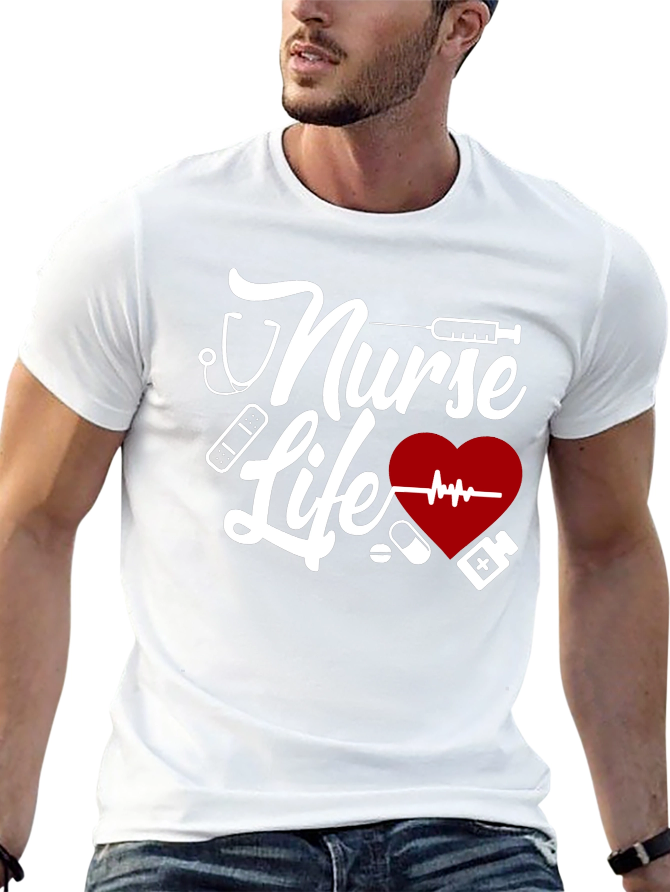 Black Nurse Life Graphic T-Shirt - Black view 13