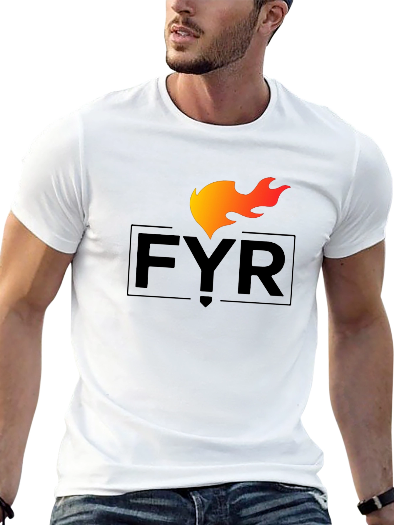 Black FYR Flame Graphic Tee - Black Cotton Blend view 13