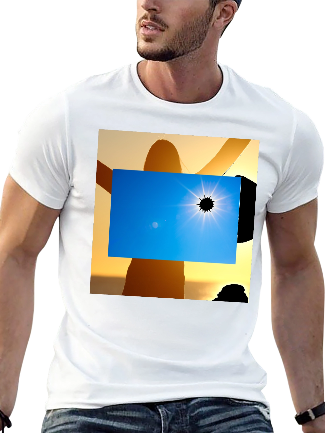 Black Solar Eclipse Graphic Tee - Black Cotton Shirt view 13