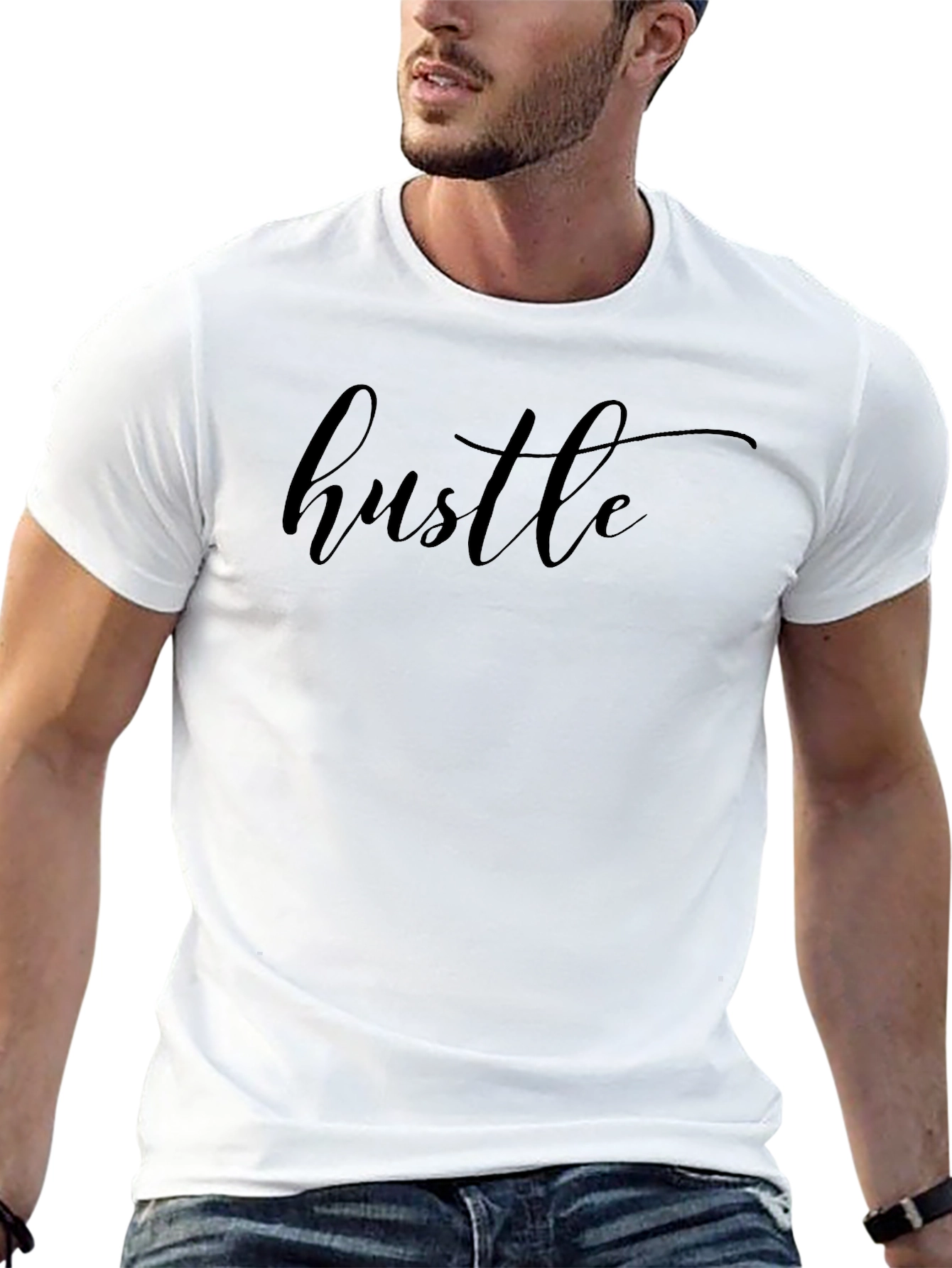 Black Hustle Graphic Tee - Men's Black Short Sleeve Shirt view 13