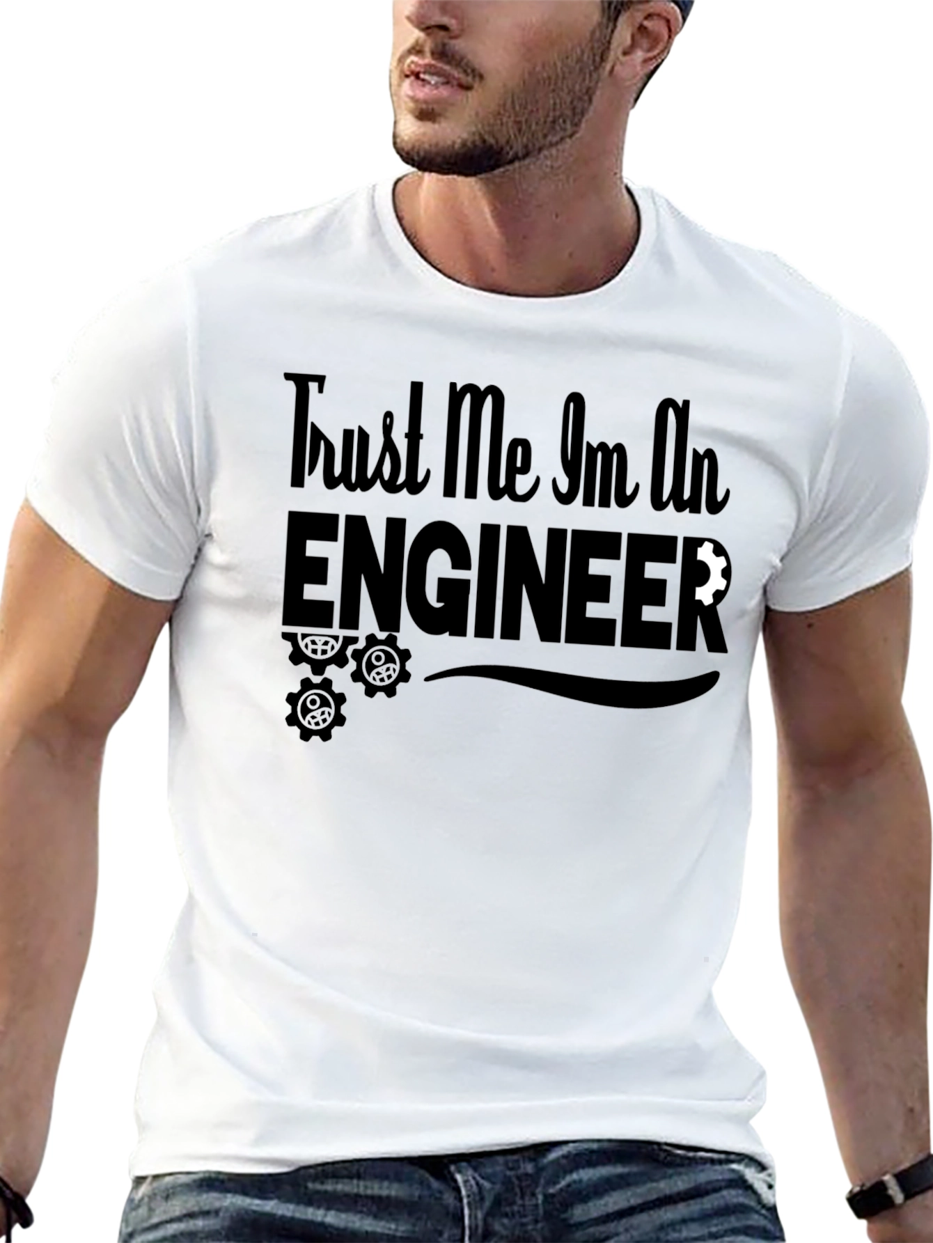 Black Trust Me I'm An Engineer T-Shirt view 13