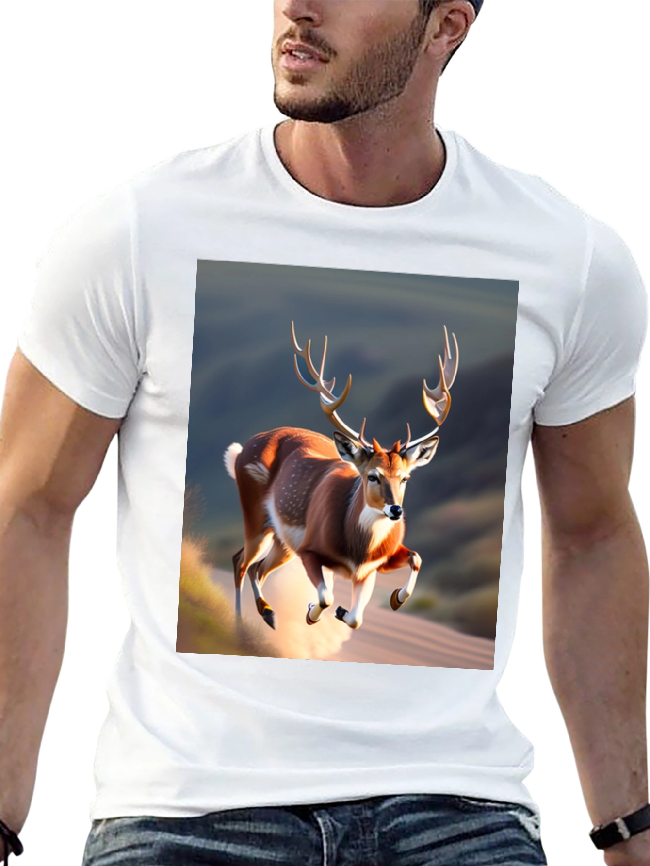 Black Deer Graphic Black T-Shirt view 13