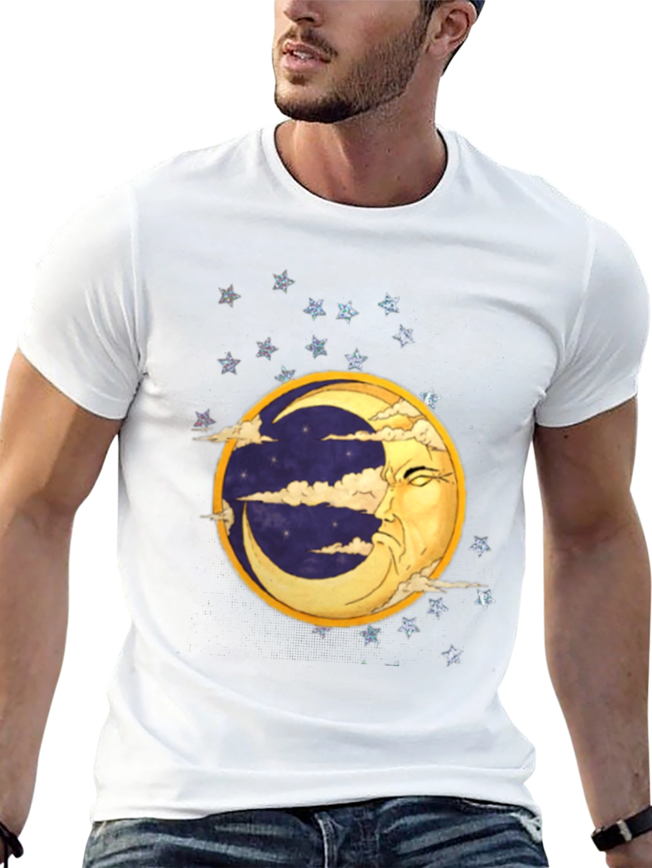Black Mystic Moon T-Shirt - Celestial Graphic Tee view 13
