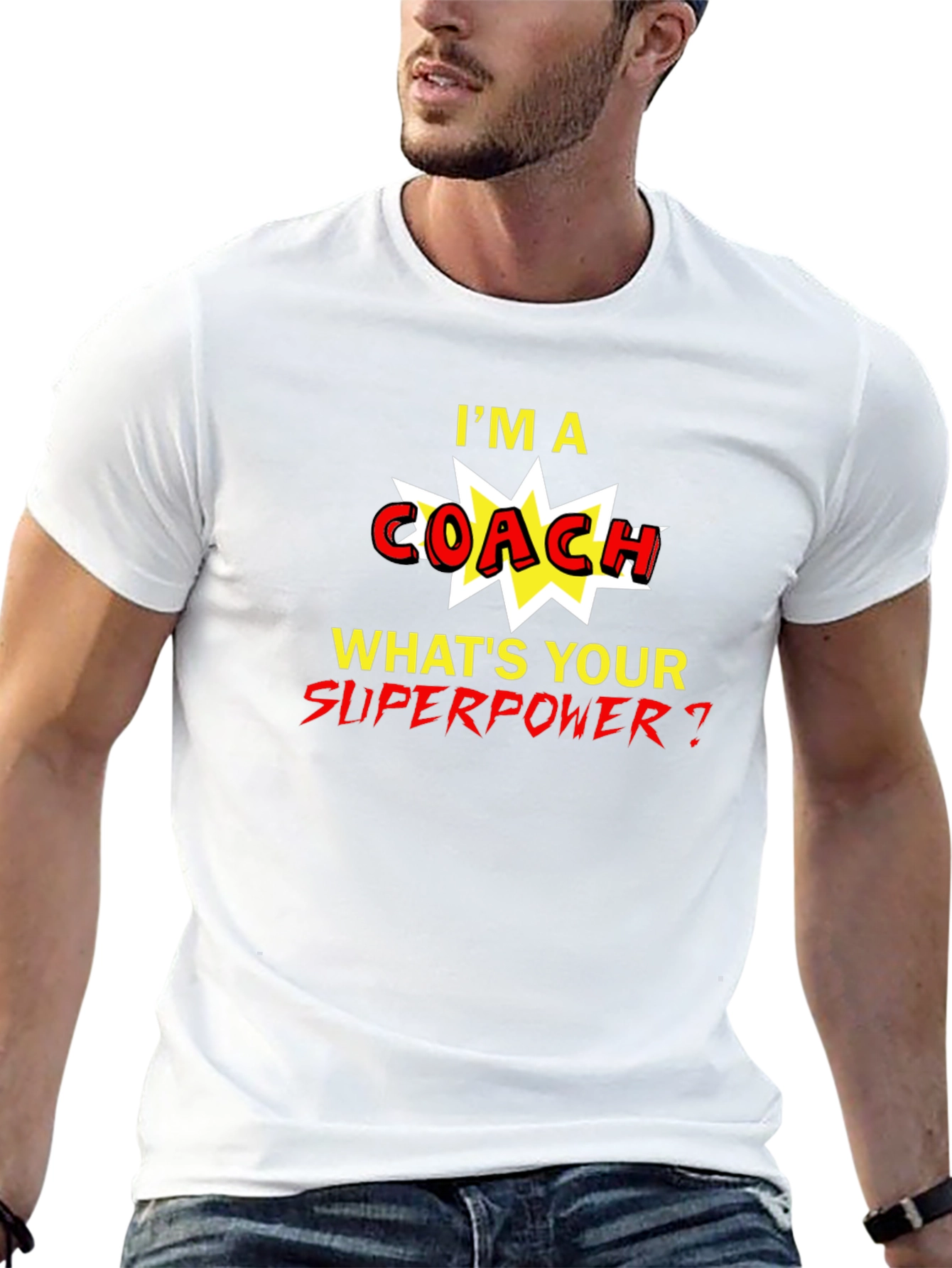 Black I'm A Coach, What's Your Superpower T-Shirt view 13