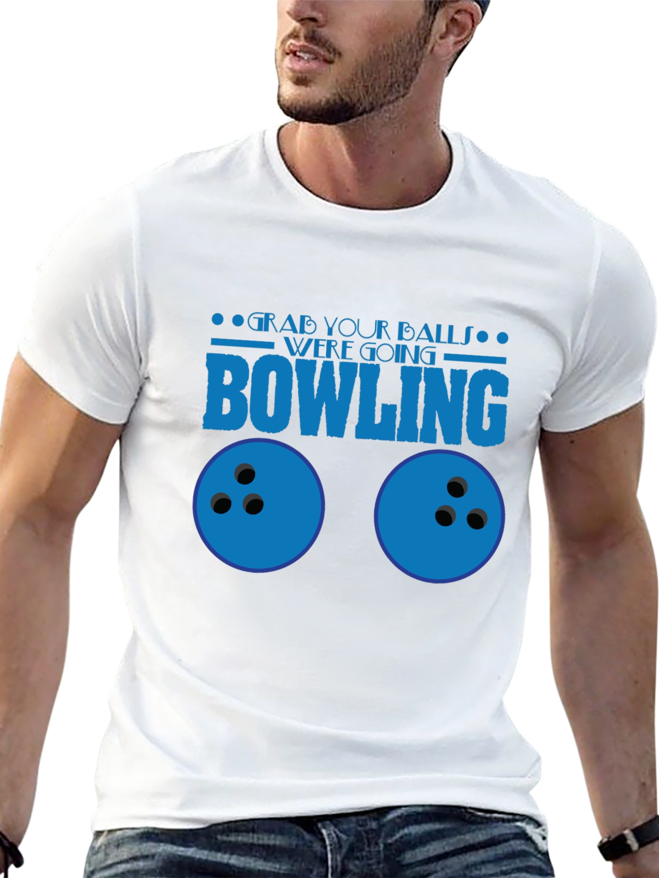 Black Grab Your Balls Bowling T-Shirt Funny Graphic Tee view 13