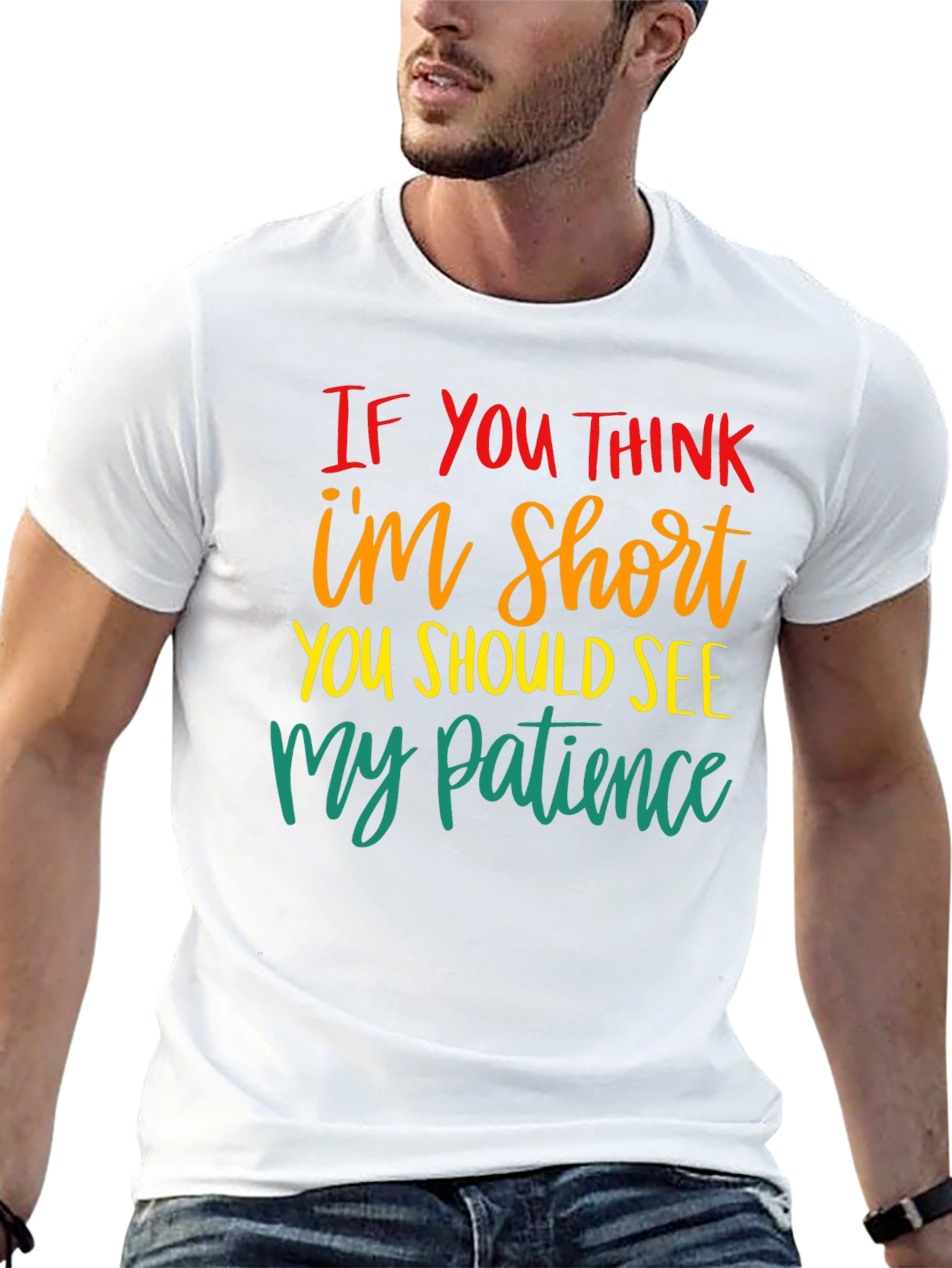 Black Humorous Short Patience Graphic T-Shirt view 13