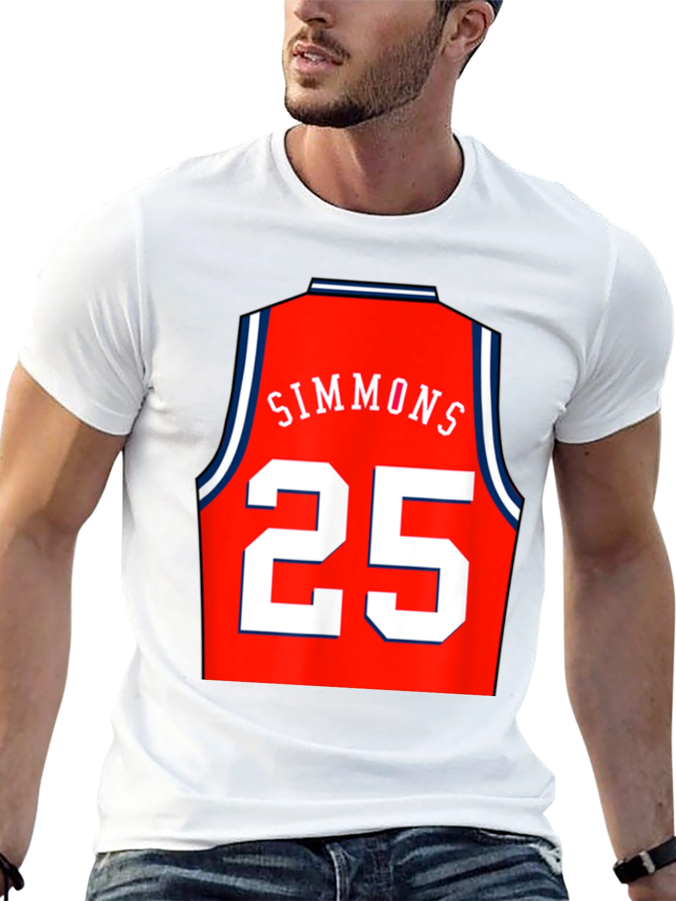 Simmons 25 Basketball Jersey Style Graphic Tee - 13