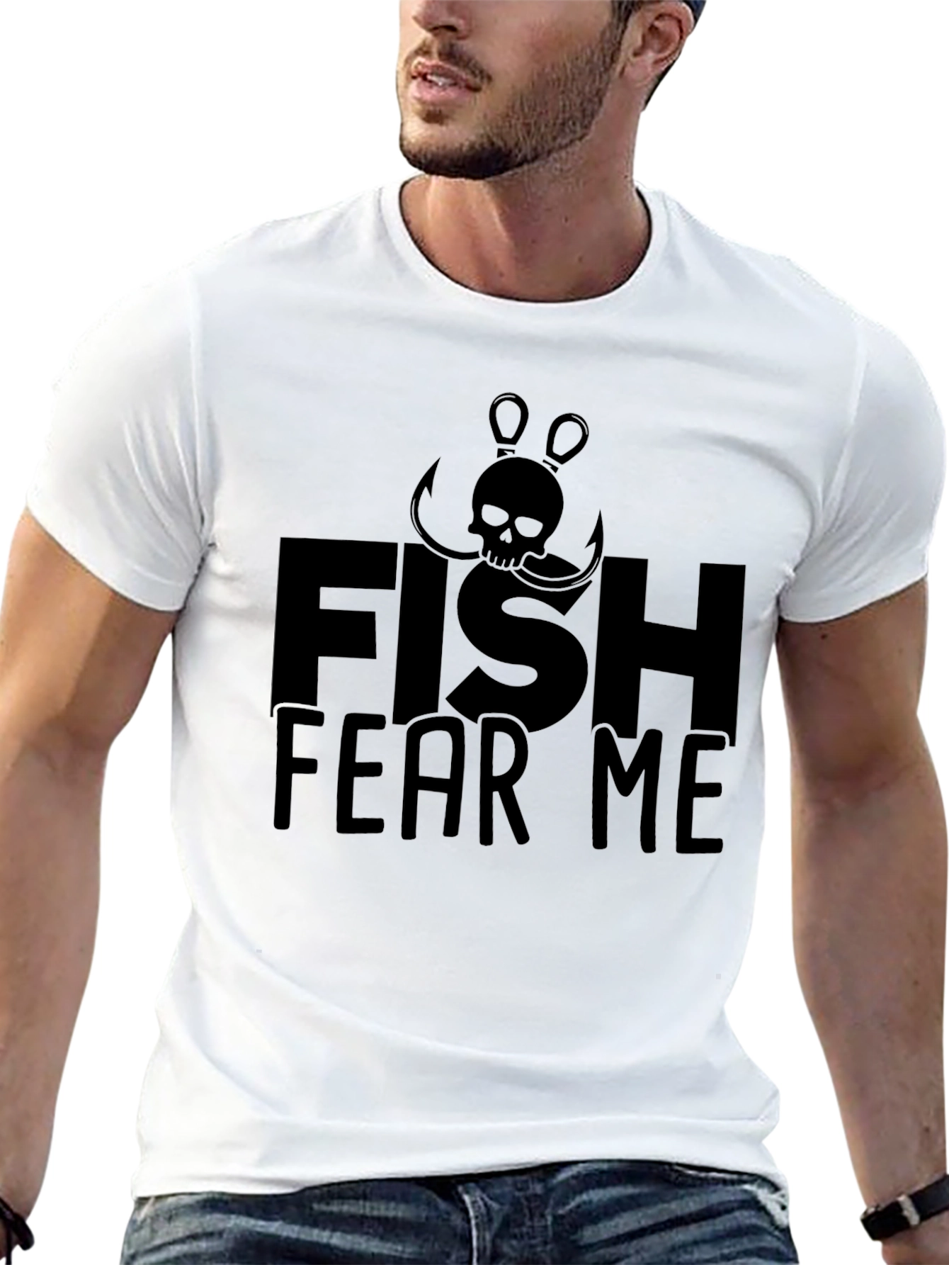 Fish Fear Me T-Shirt - Angler Skull Design - 13