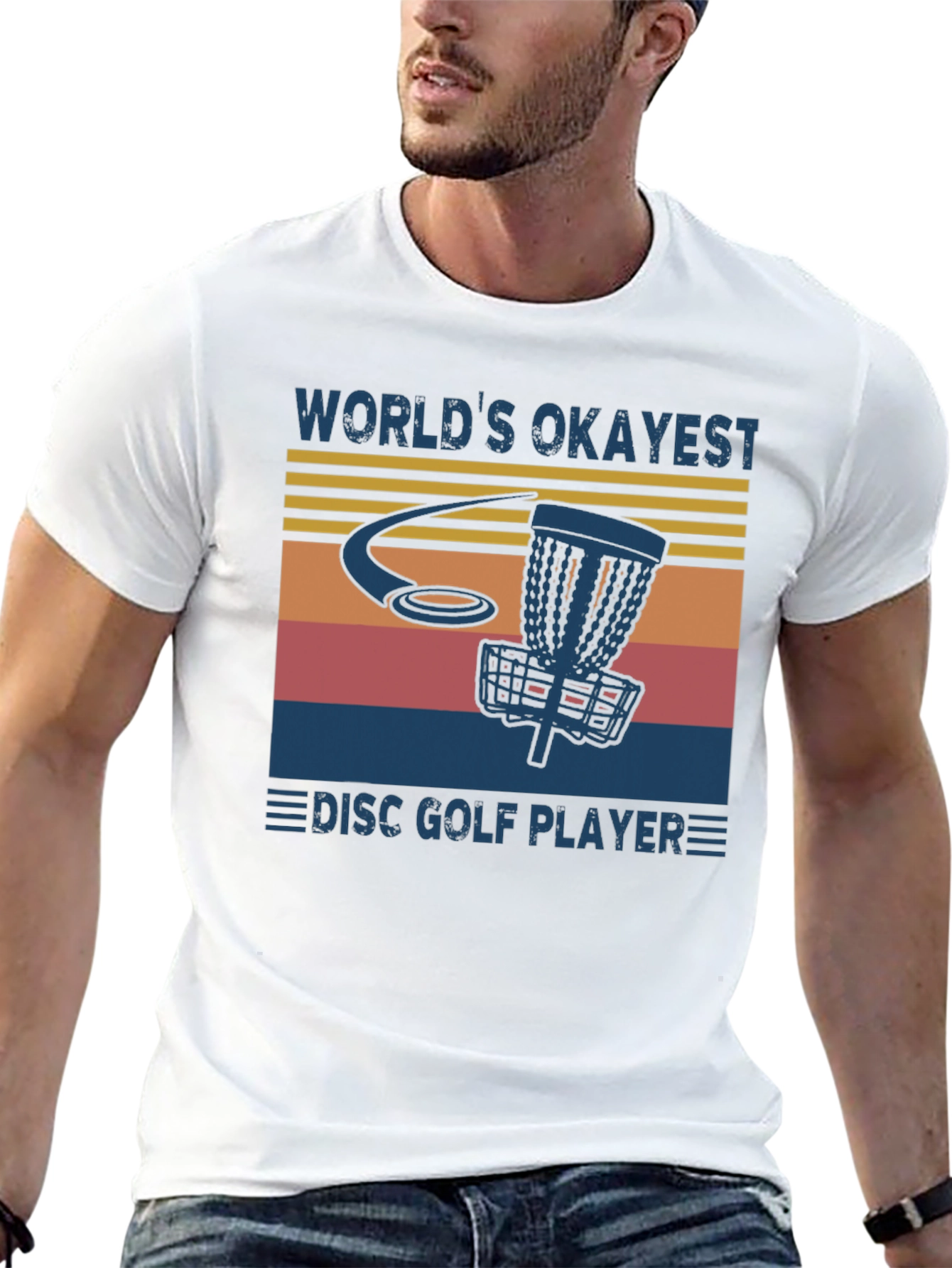 Black World's Okayest Disc Golf Player T-Shirt view 13