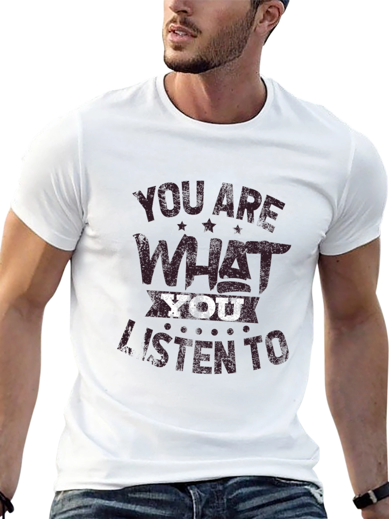 Black You Are What You Listen To Graphic Tee view 13