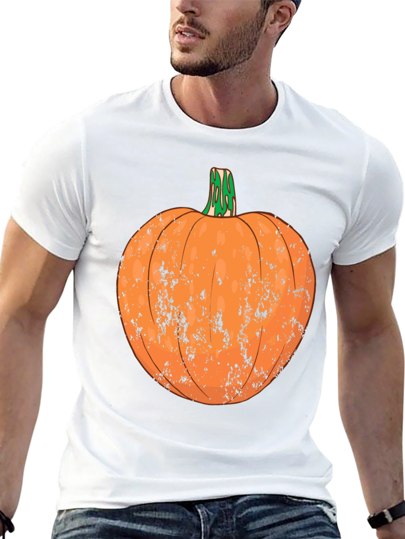 Distressed Pumpkin Graphic Tee - Halloween Ready - 13