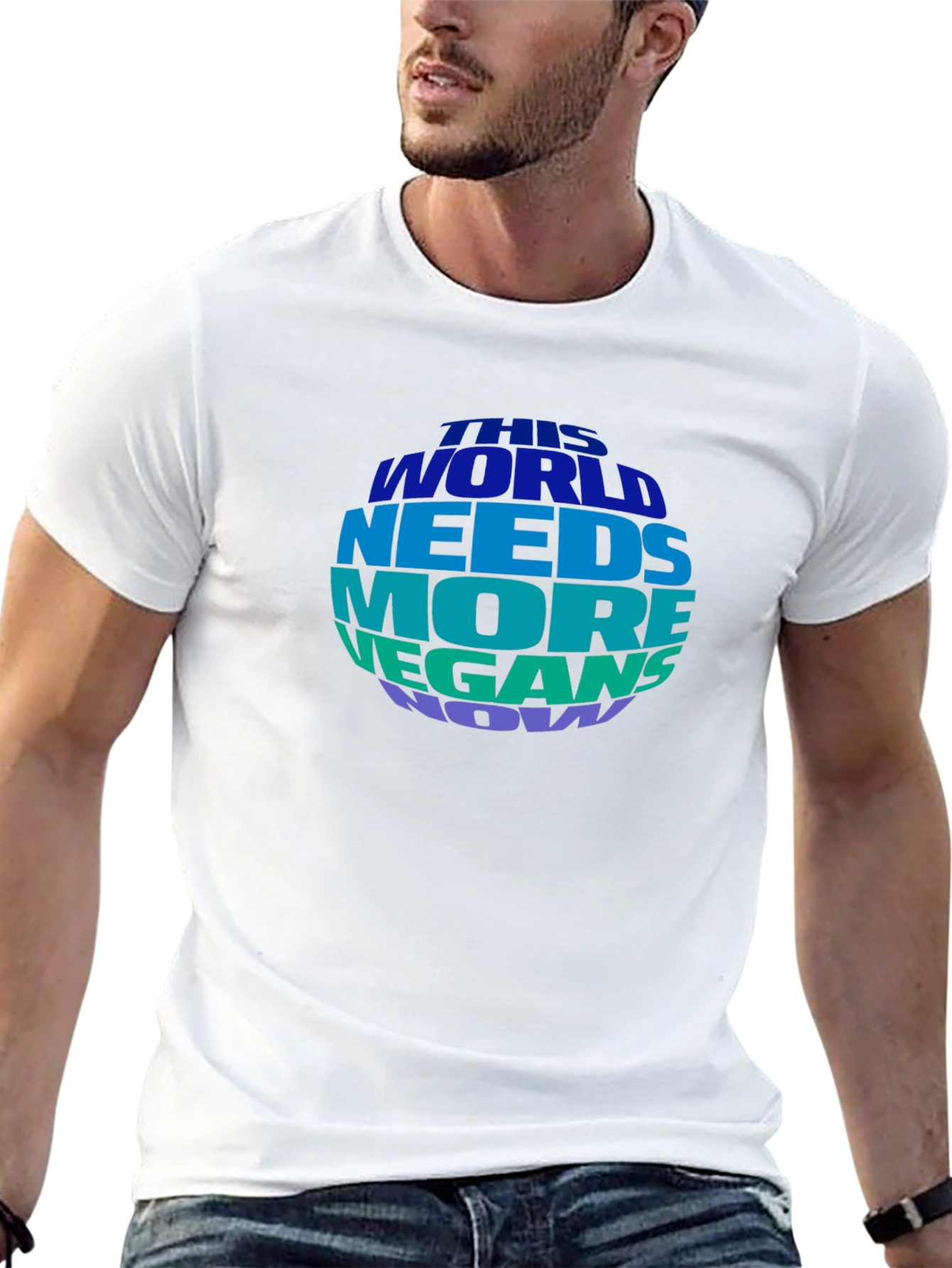 Black Vegan T-Shirt - This World Needs More Vegans Now view 13