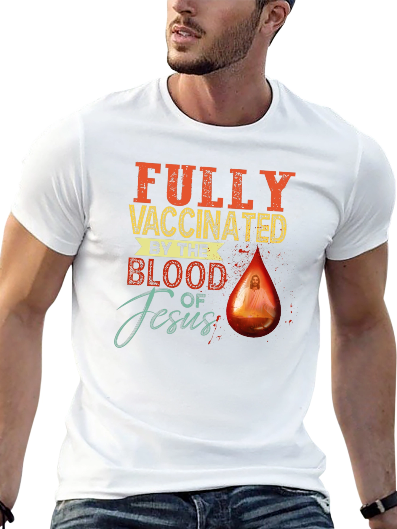 Black Fully Vaccinated by the Blood of Jesus T-Shirt view 13