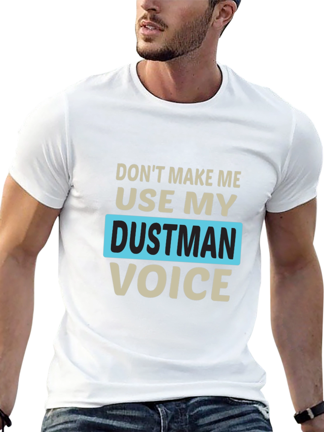 Black Dustman Voice Novelty T-Shirt - Funny Slogan Tee view 13