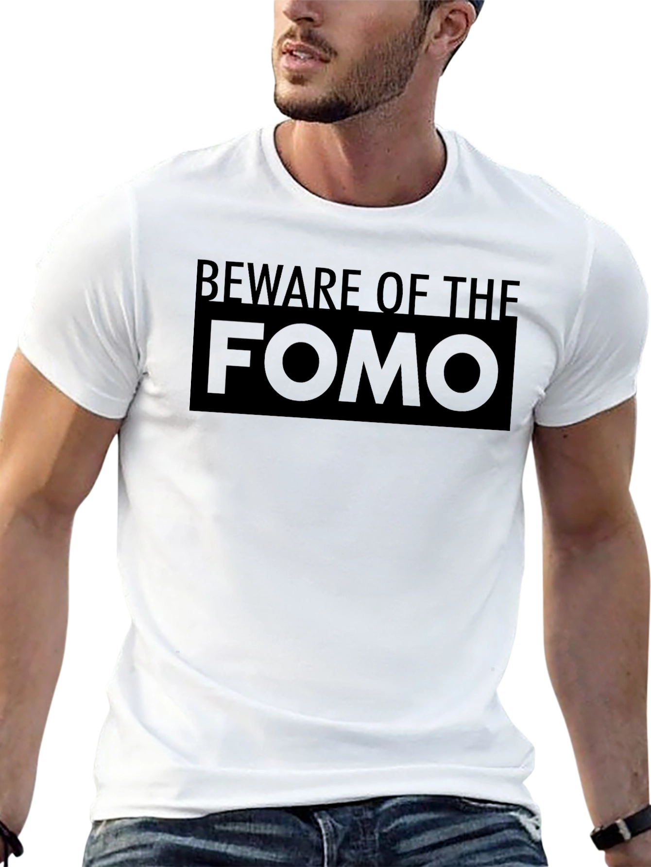 Black Beware of the FOMO Black Graphic Tee view 13