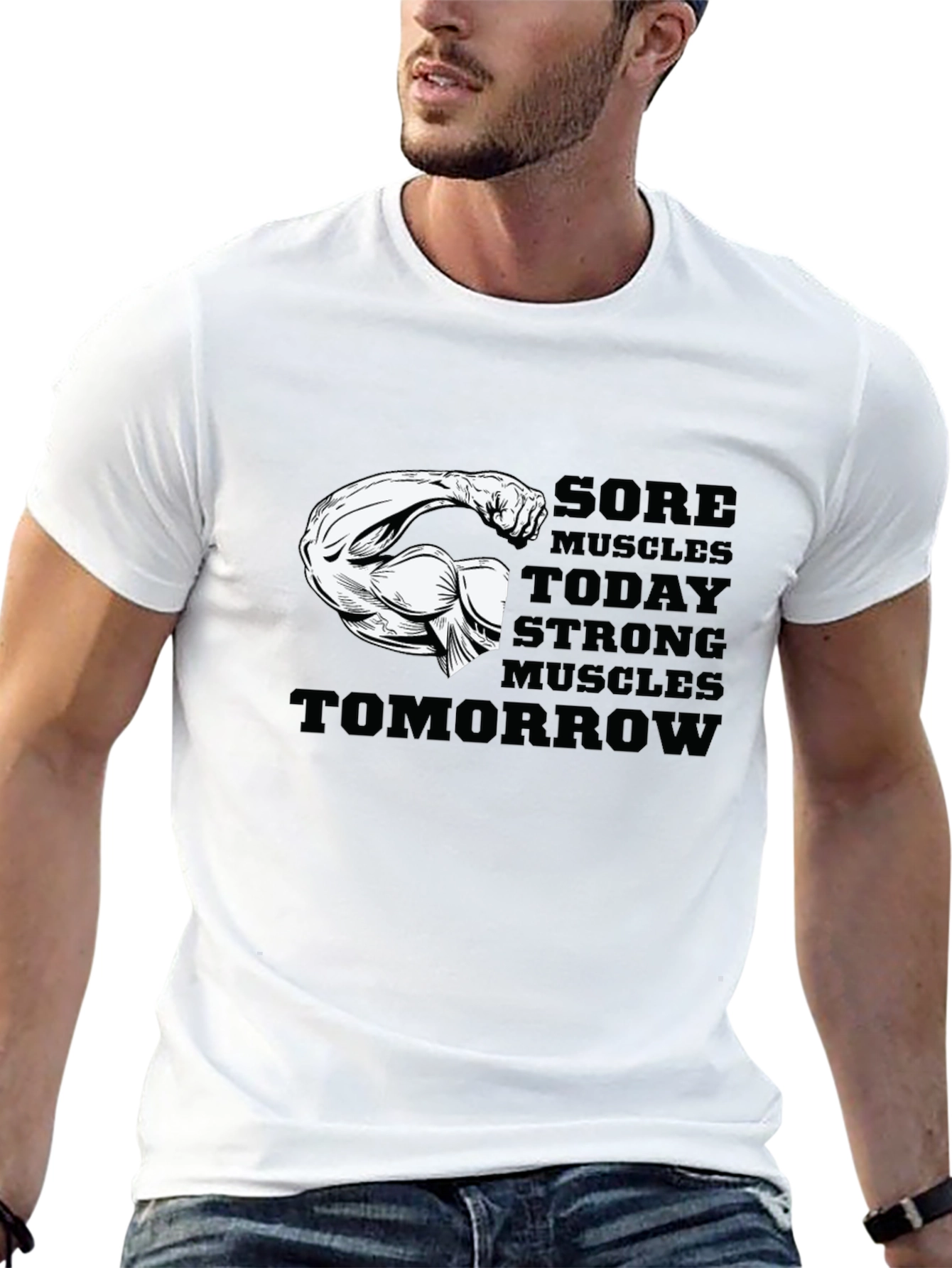 Black Sore Muscles Strong Muscles T-Shirt view 13