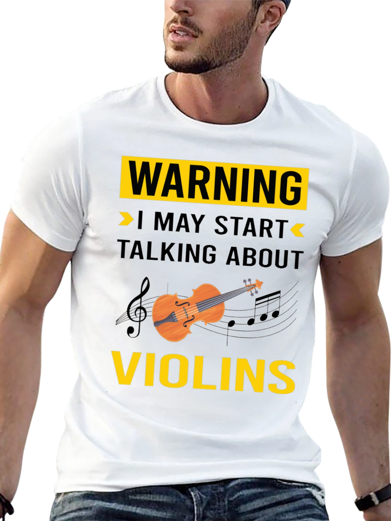 Black Warning: I May Start Talking About Violins T-Shirt view 13