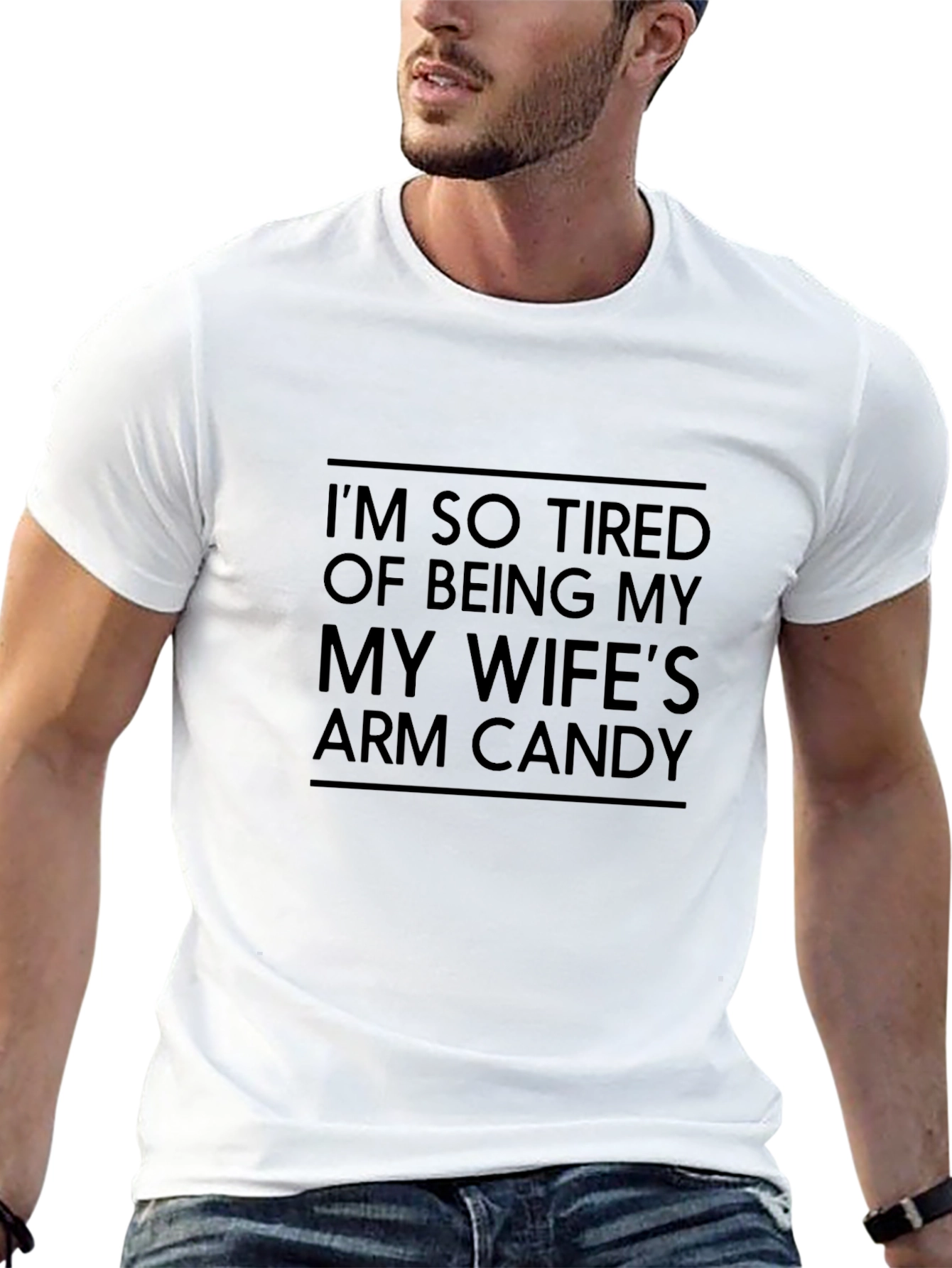 Black Wife's Arm Candy Funny T-Shirt view 13