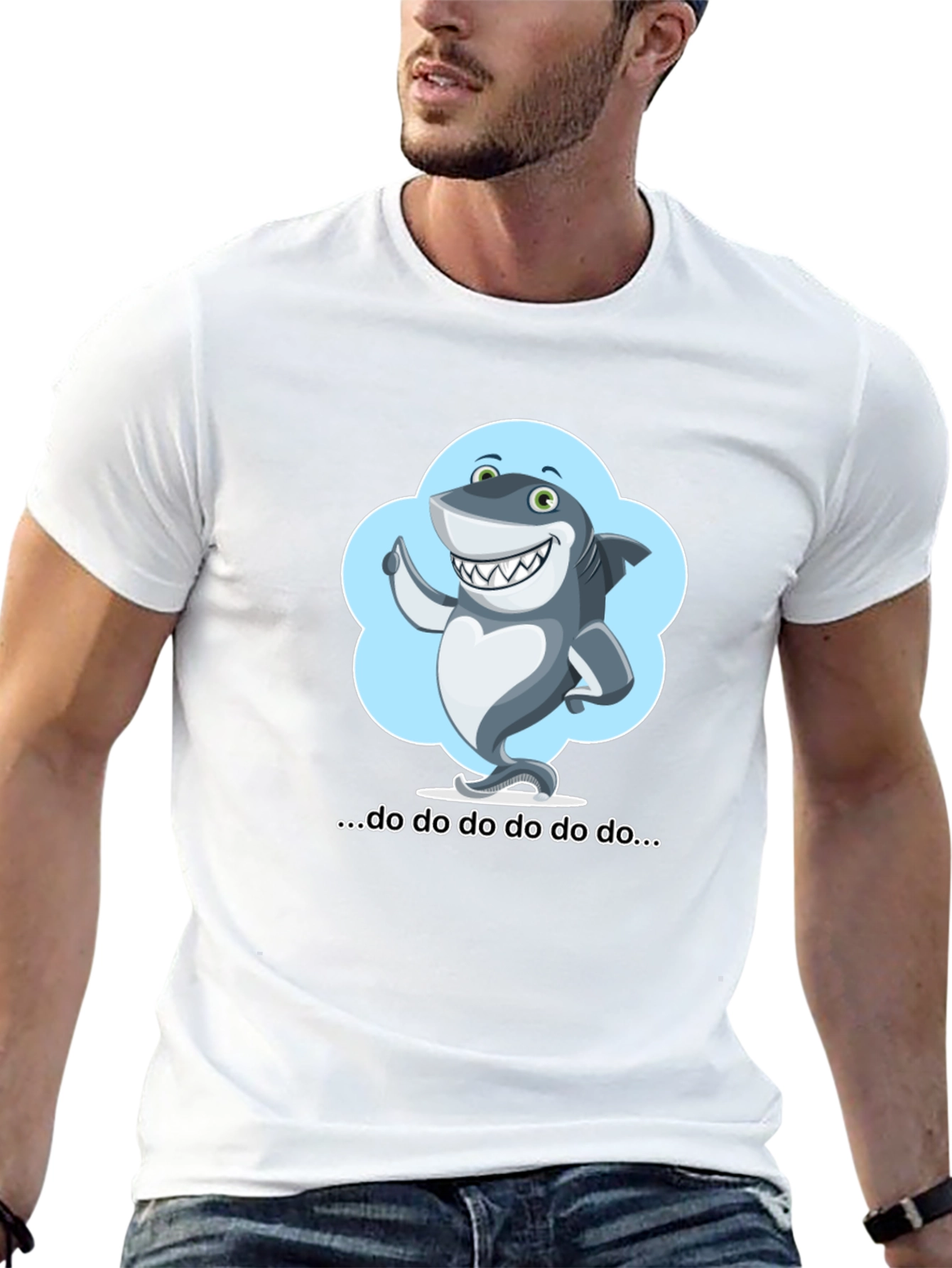 Black Cartoon Shark T-Shirt - Fun & Stylish! view 13