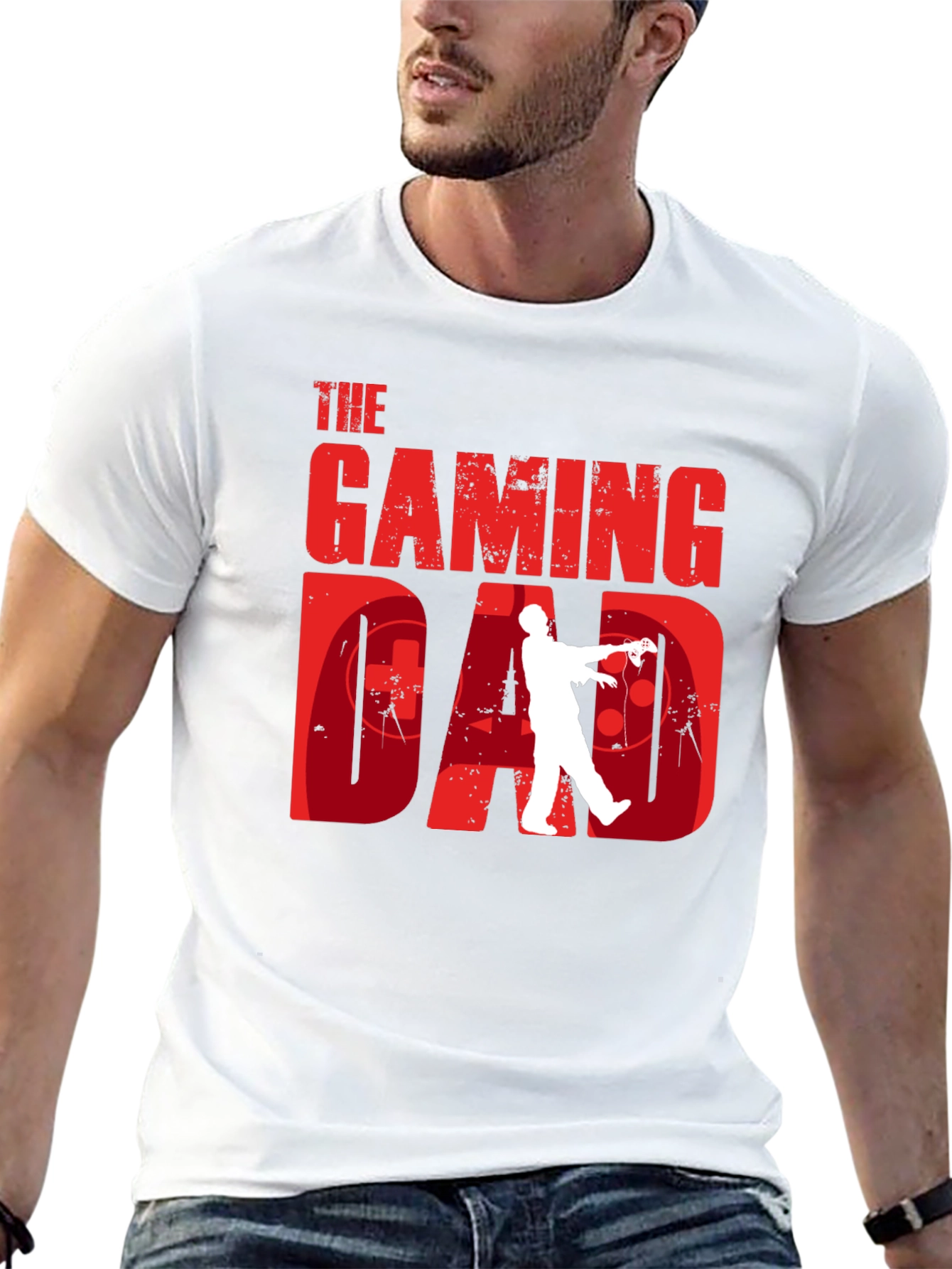 Black Gaming Dad T-Shirt - Gamer Zombie Graphic Tee view 13