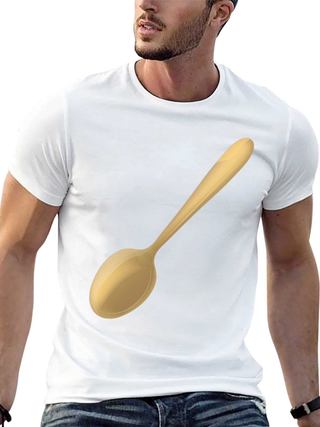 Black Spoon Graphic Black Tee - Unique Design view 13