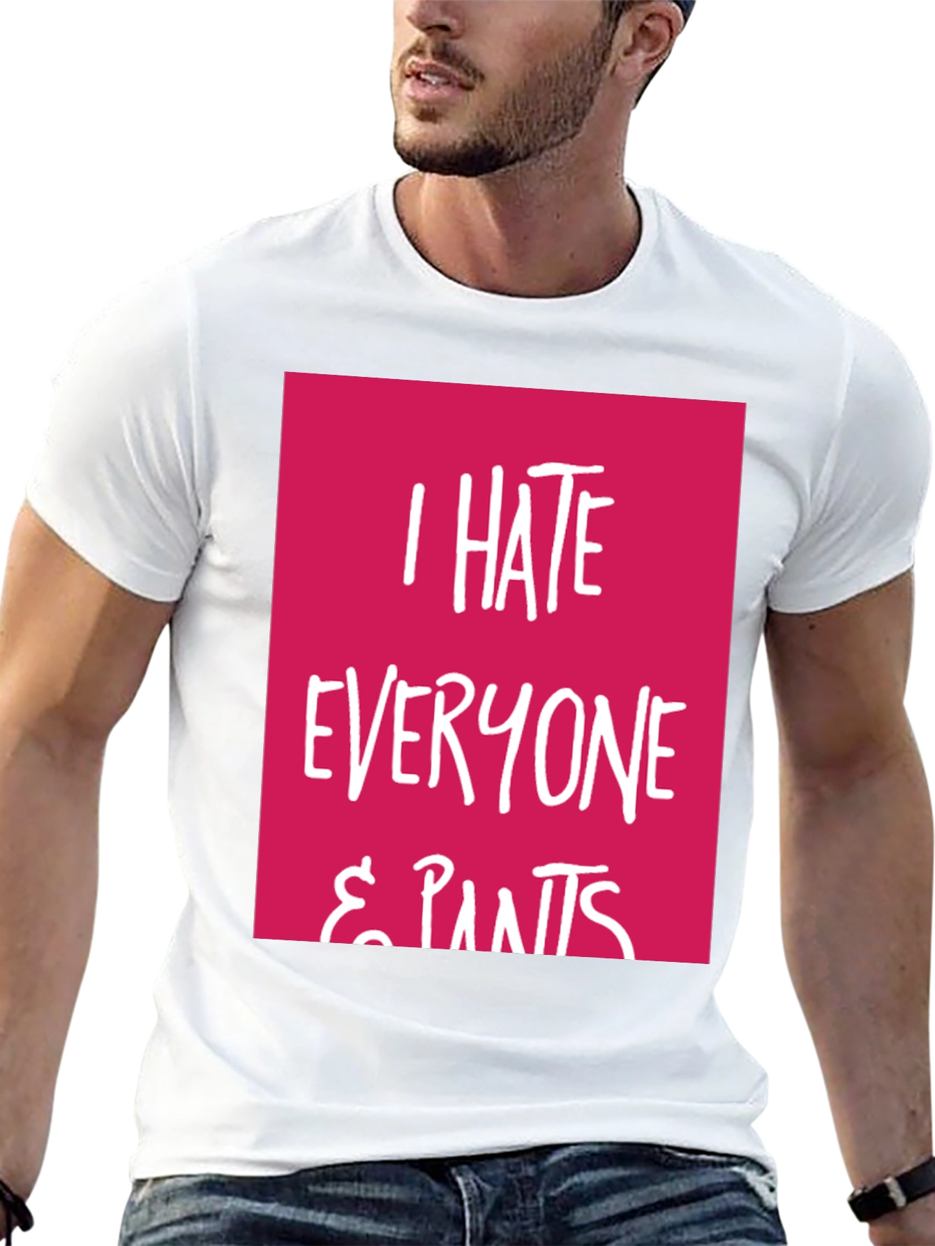 Black I Hate Everyone & Pants Graphic Tee view 13