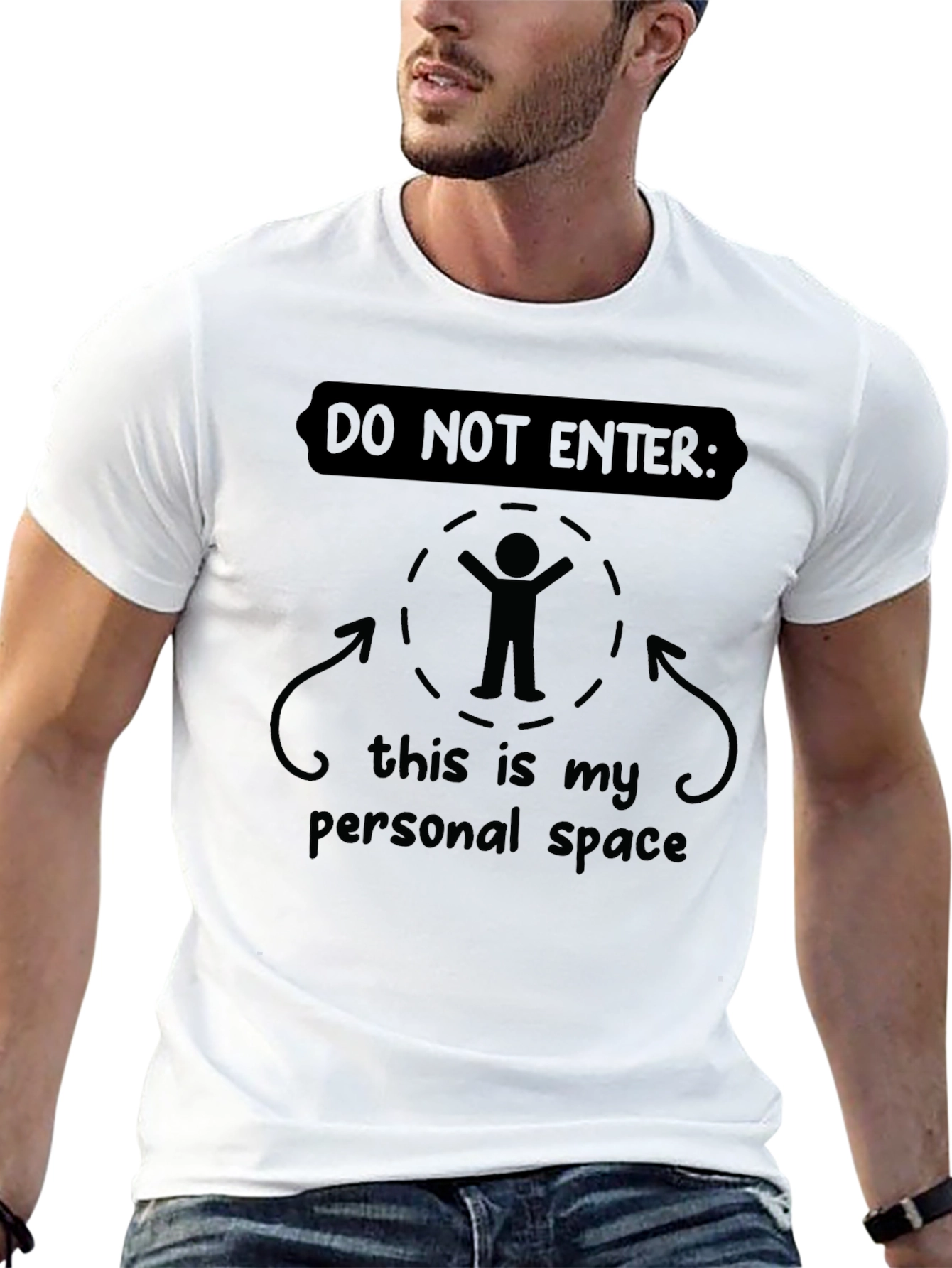 Black Personal Space T-Shirt - Funny Introvert Tee view 13