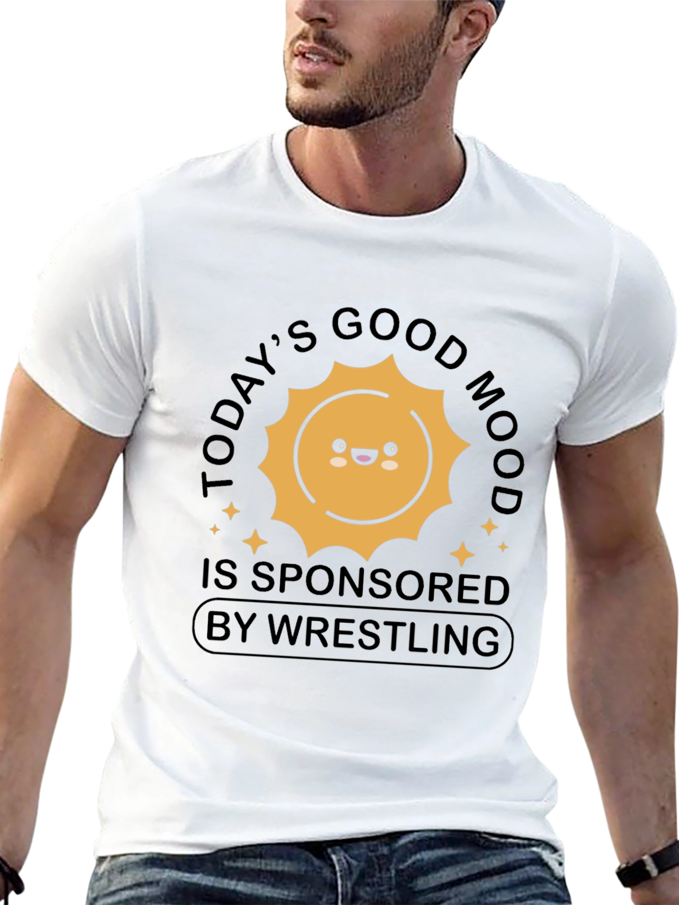 Black Good Mood Wrestling T-Shirt view 13