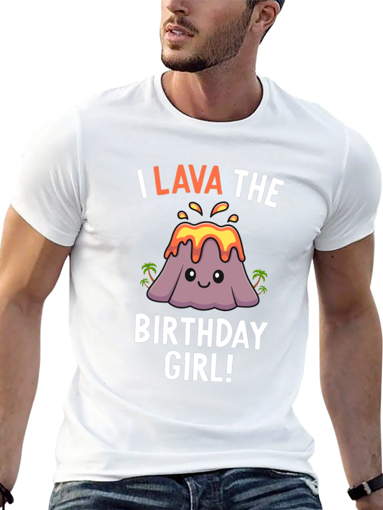 Black I Lava the Birthday Girl T-Shirt - Fun Volcano Design view 13