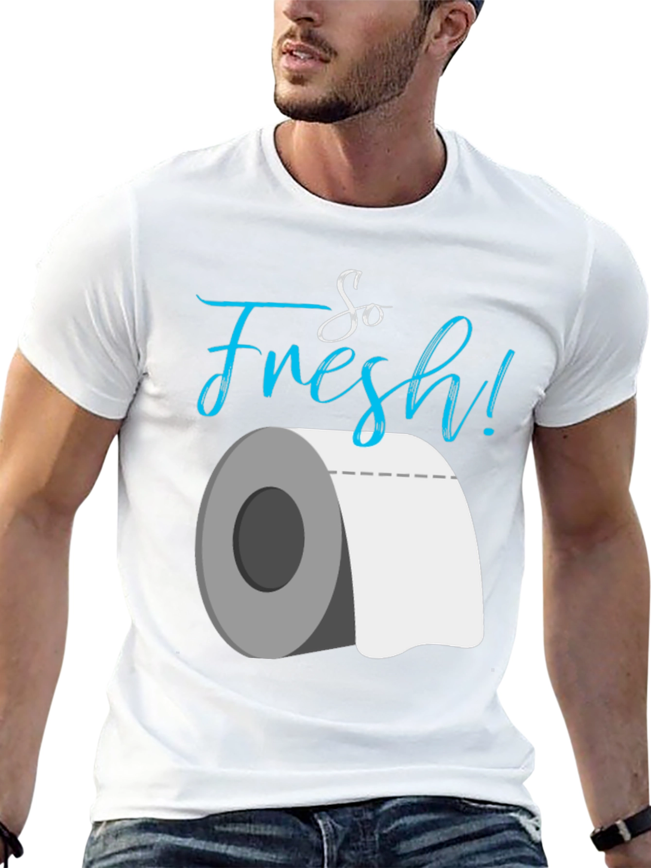 Black So Fresh Toilet Paper Graphic T-Shirt view 13