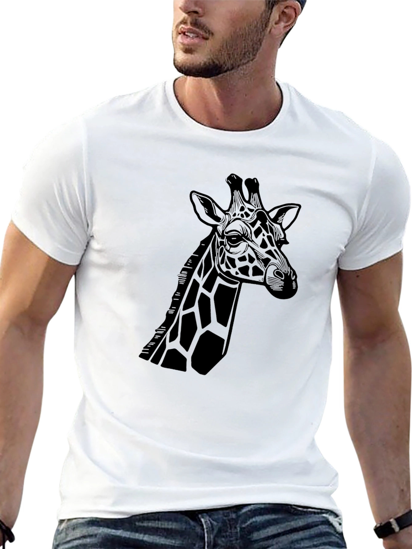 Black Giraffe Graphic Tee - Stylish Black T-Shirt view 13