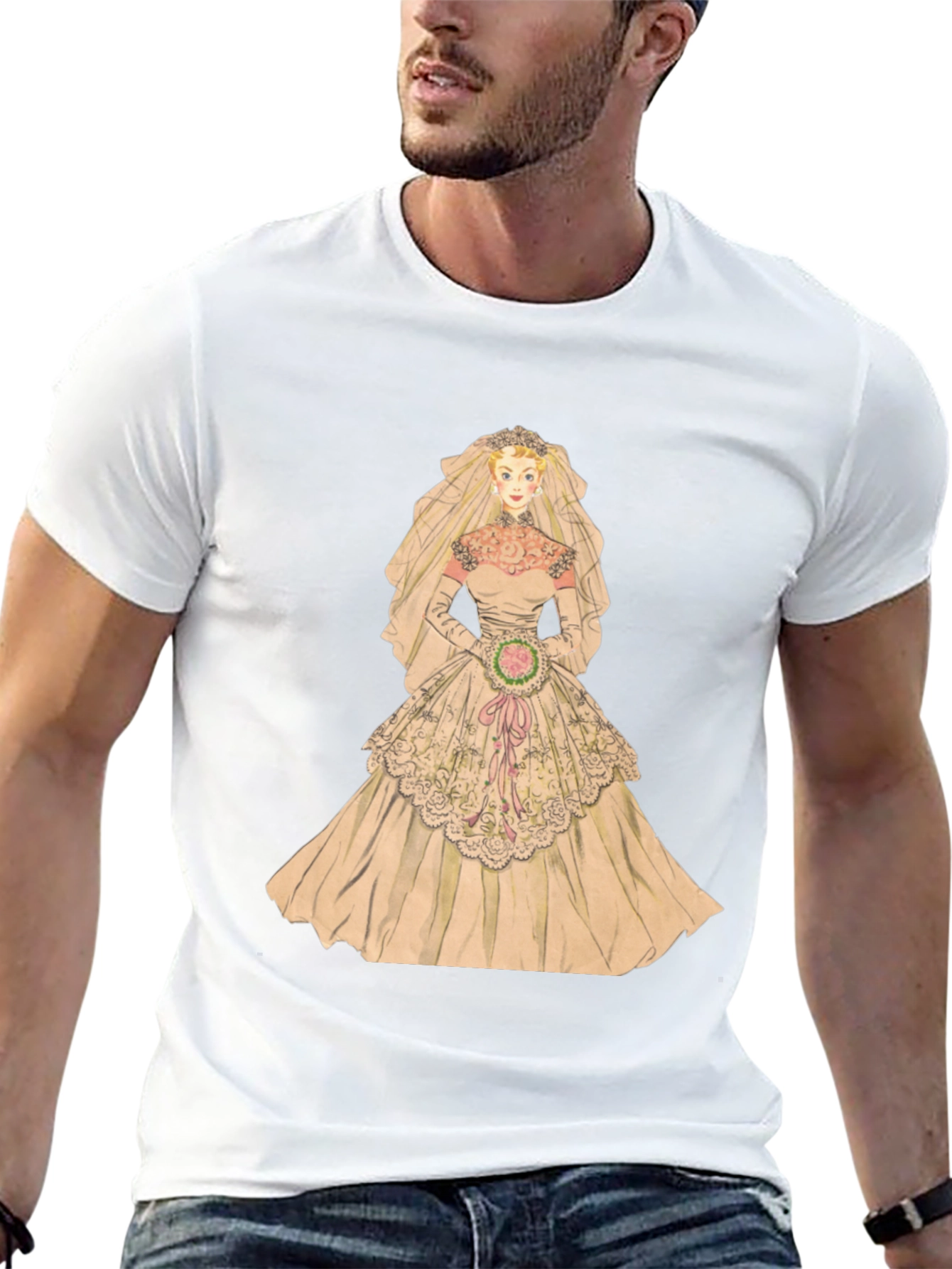 Bride T-Shirt - Vintage Wedding Dress Graphic Tee - 13