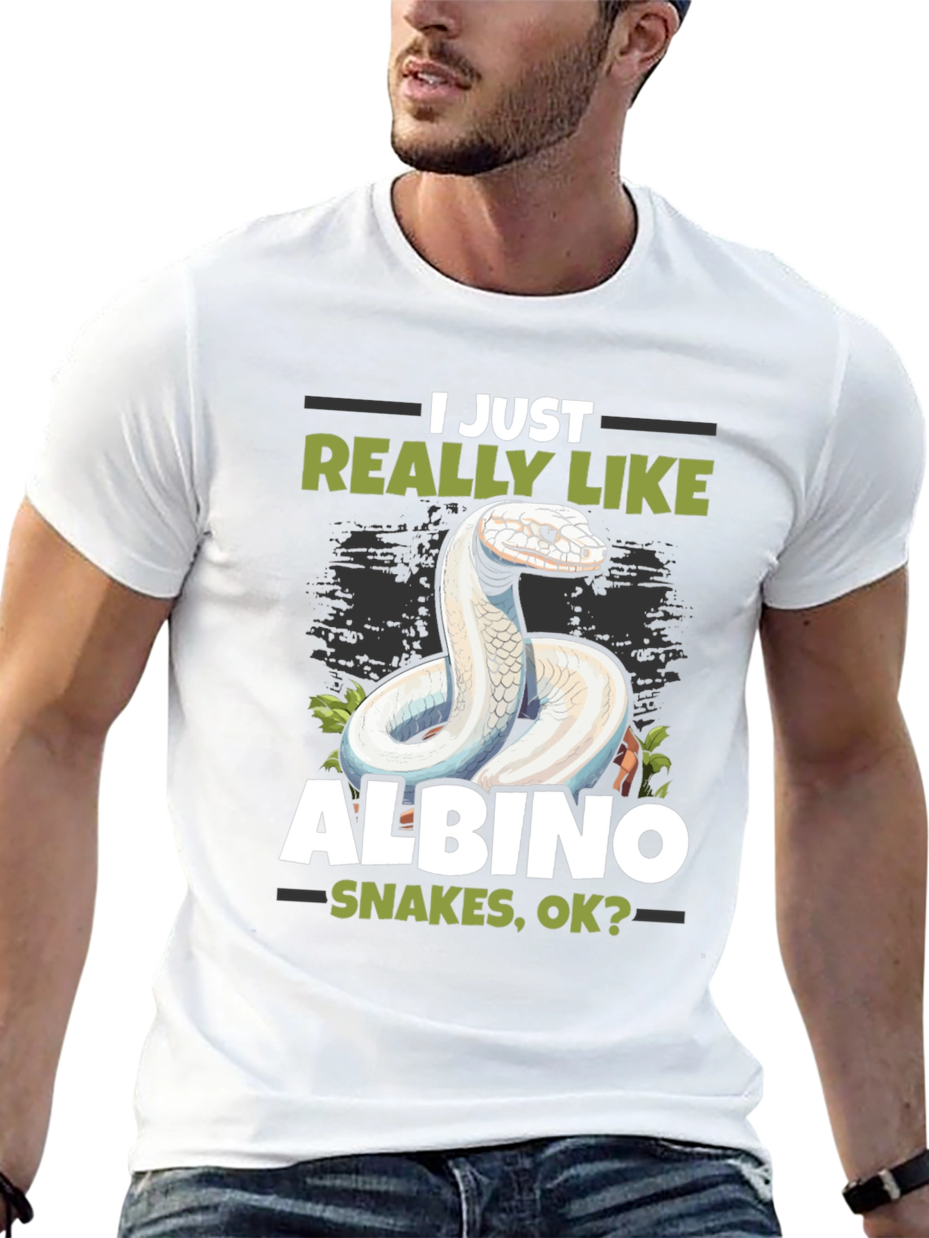 Black Albino Snake Lover T-Shirt - Reptile Pet Tee view 13