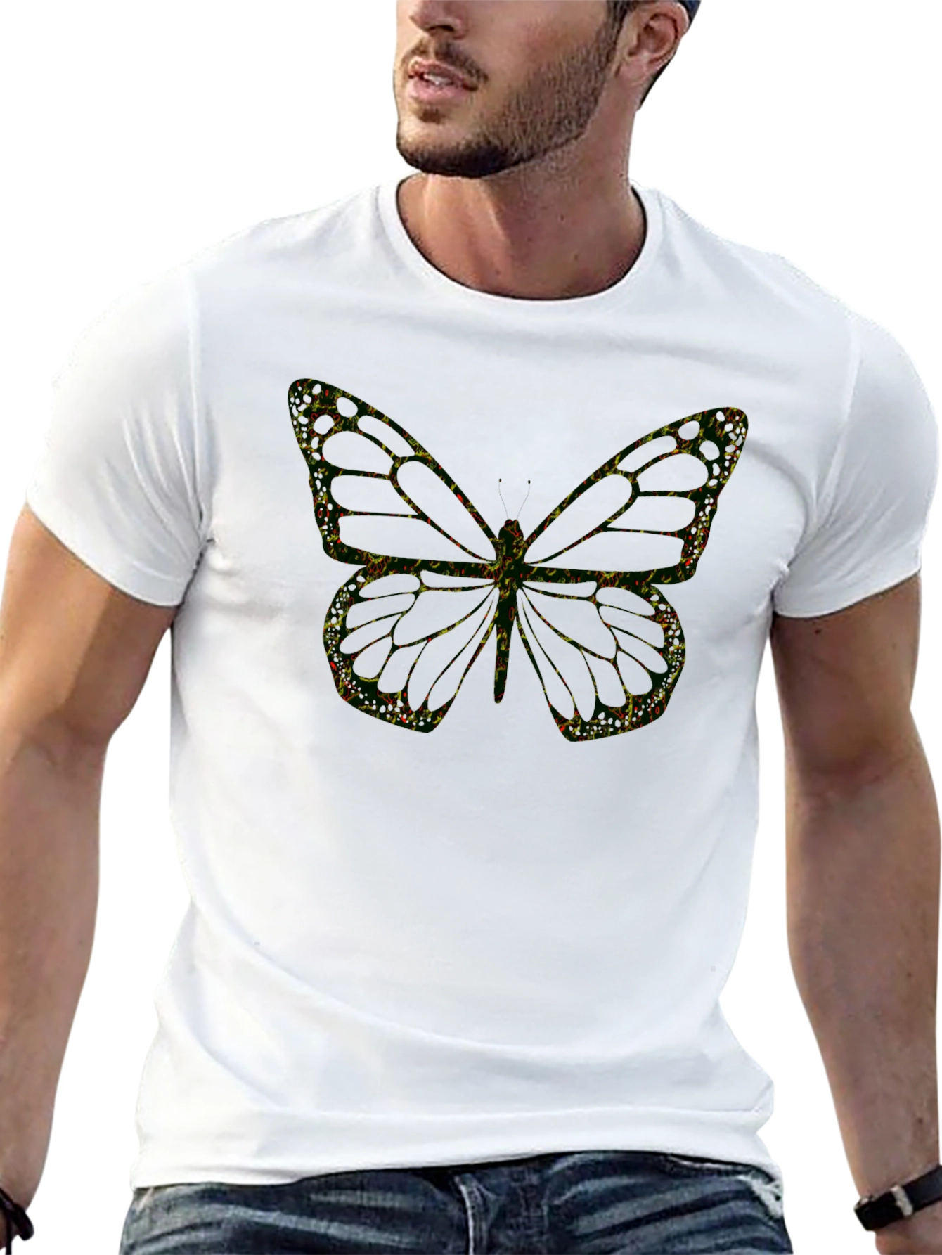 Black Butterfly Graphic Black T-Shirt view 13