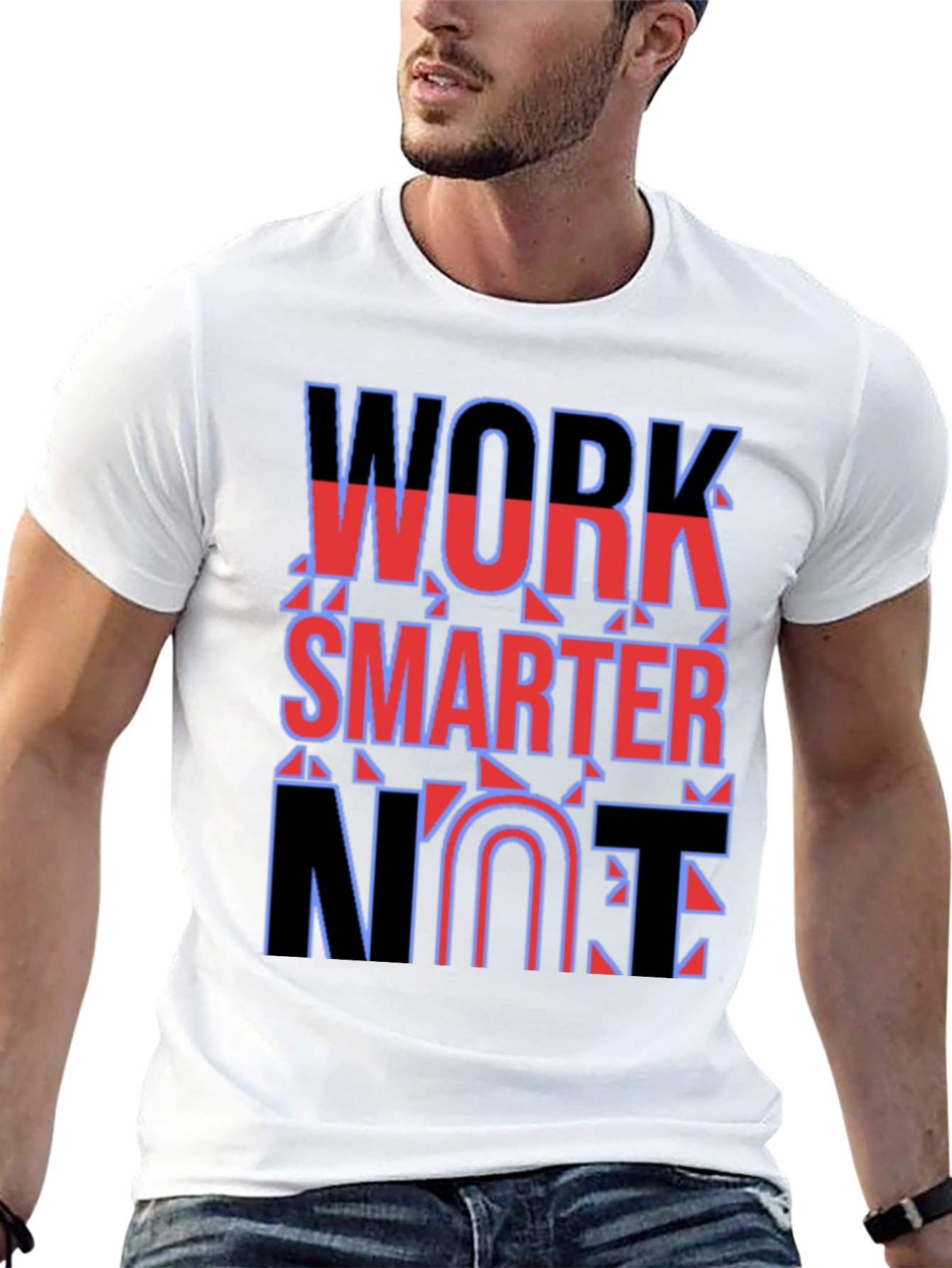 Black Work Smarter Not Fun T-Shirt view 13