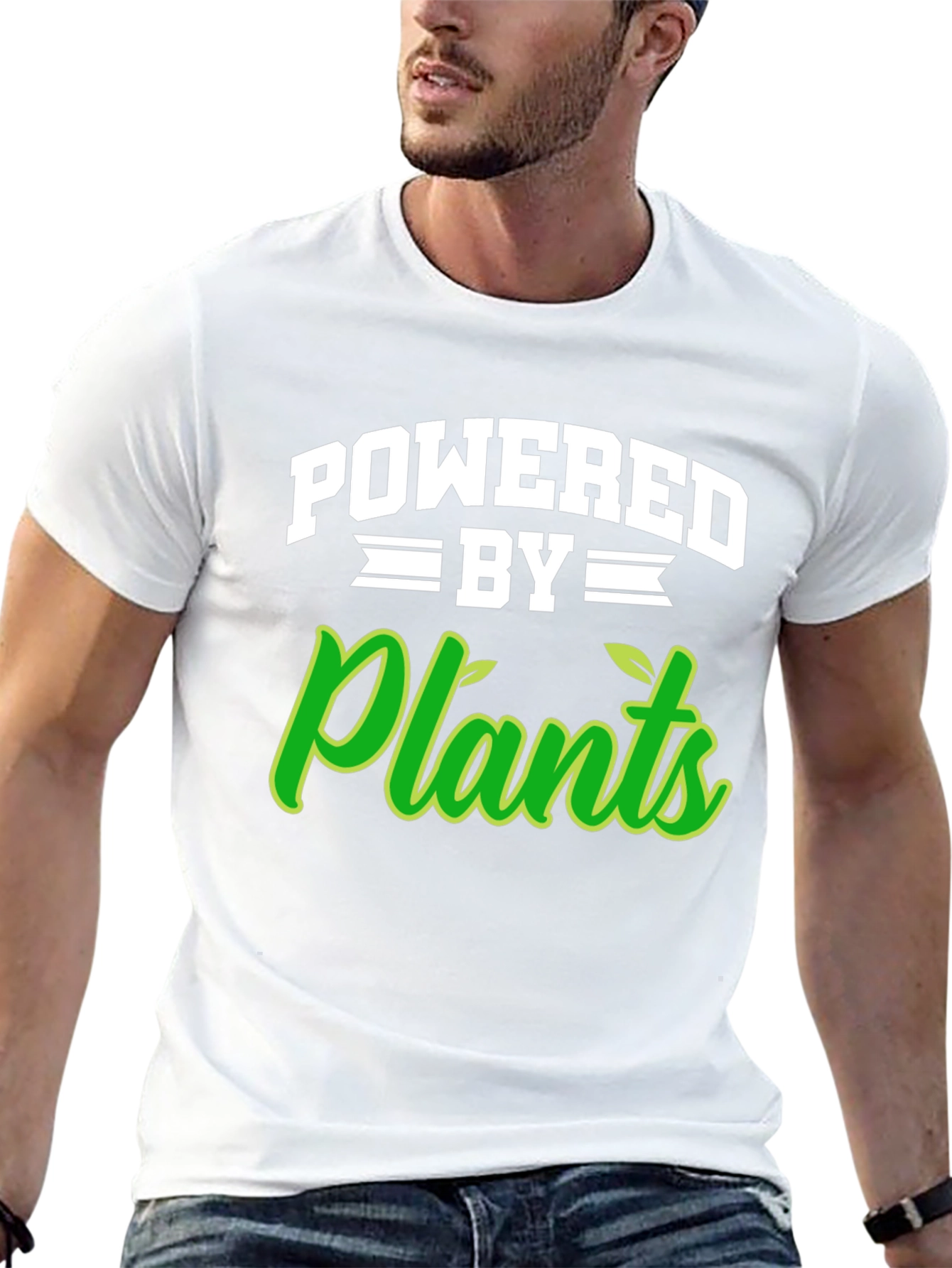 Black Powered by Plants Black T-Shirt view 13