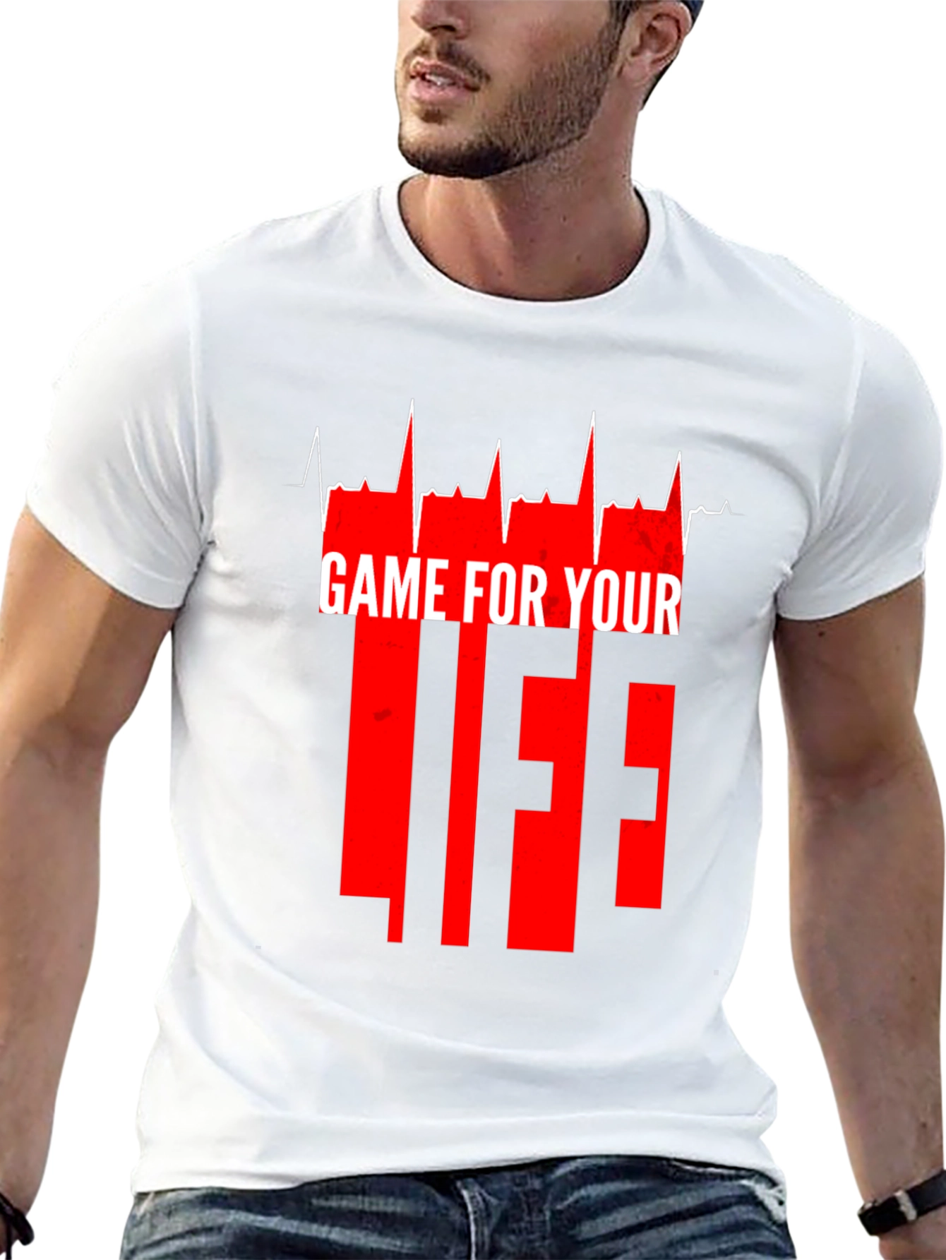 Black Game For Your Life Graphic Tee - Black view 13
