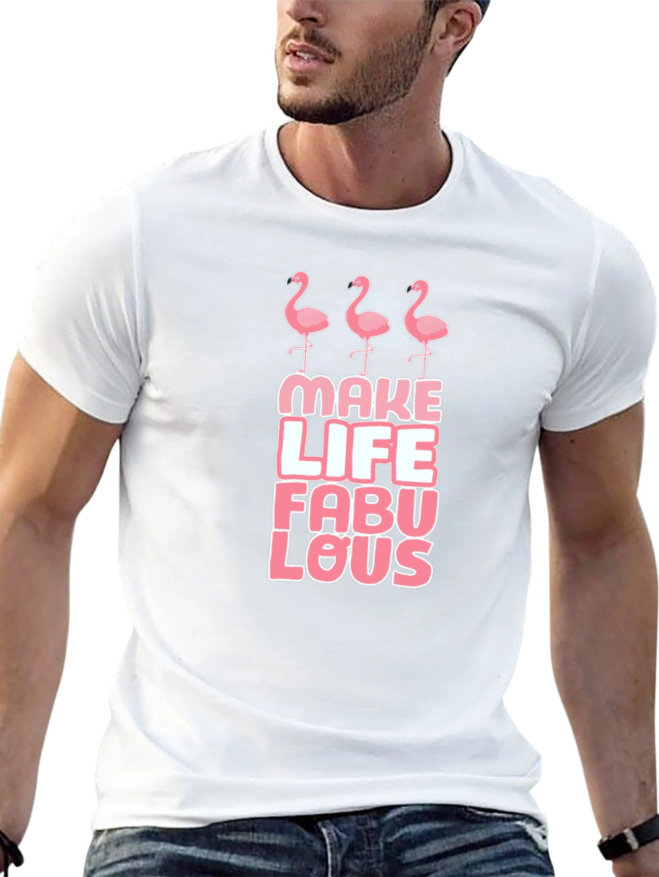 Black Make Life Fabulous Flamingo T-Shirt view 13