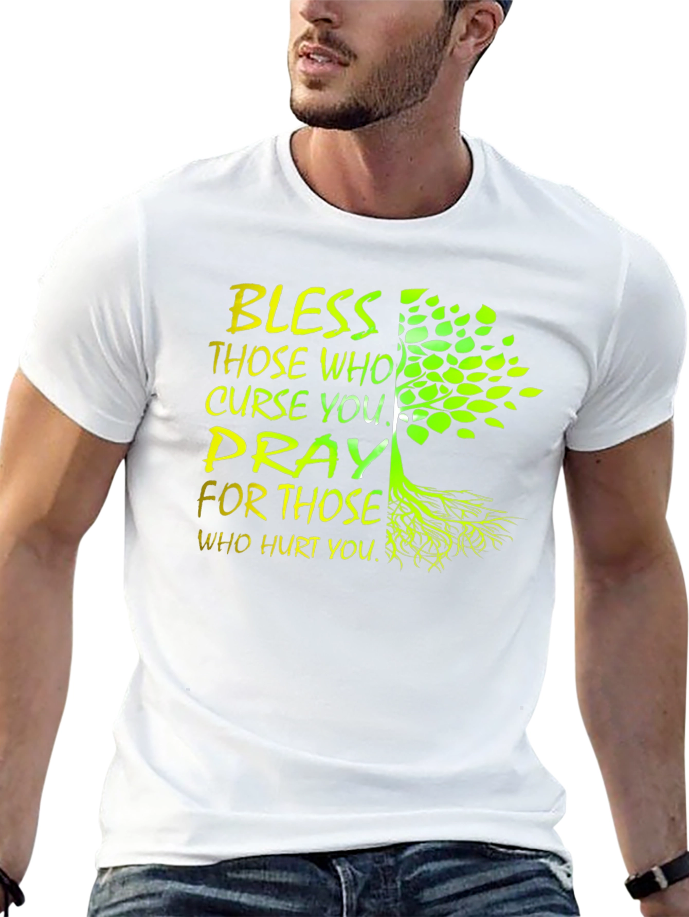 Black Bless & Pray Tree Graphic Black T-Shirt view 13