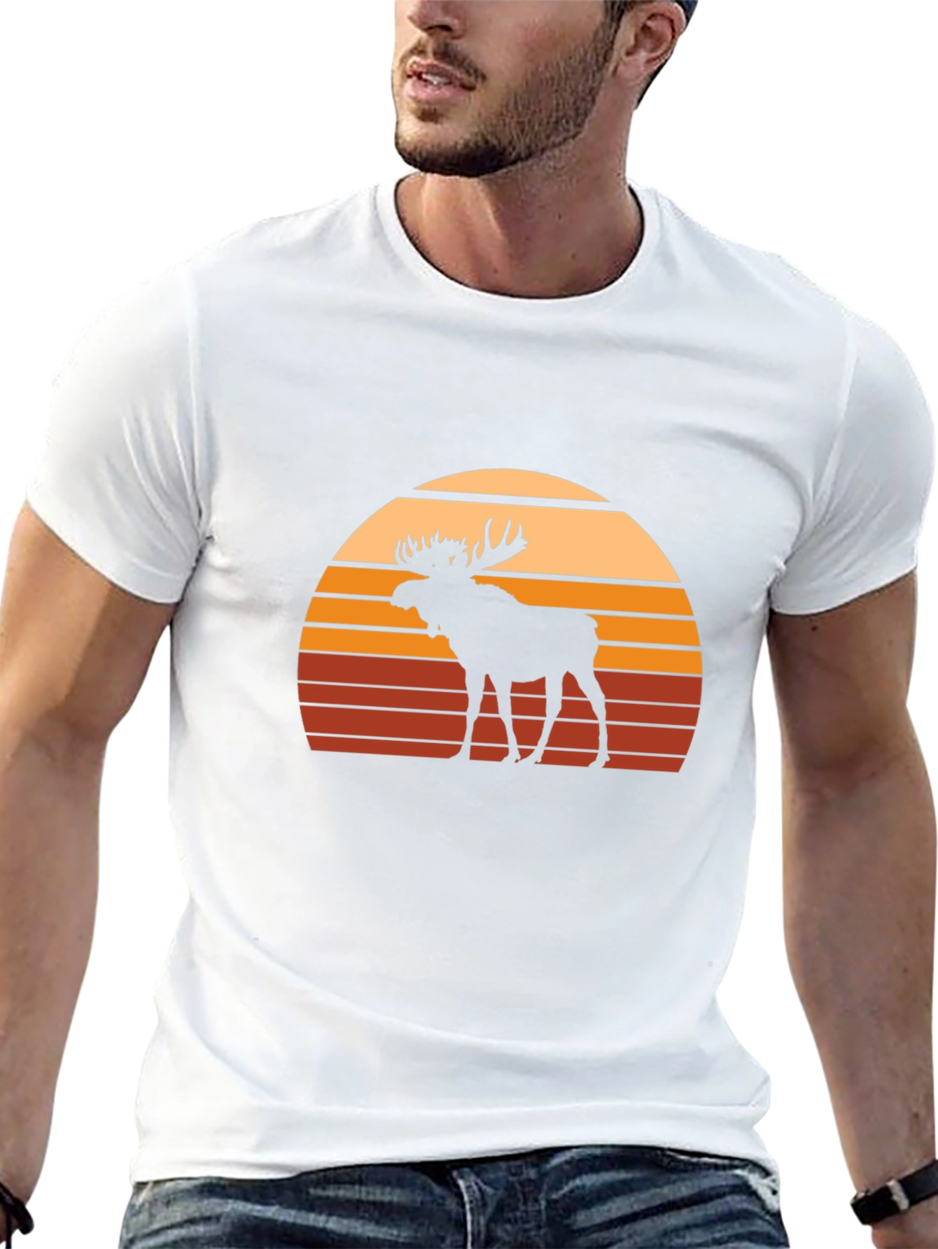Black Moose Sunset Graphic Tee - Black Casual Shirt view 13