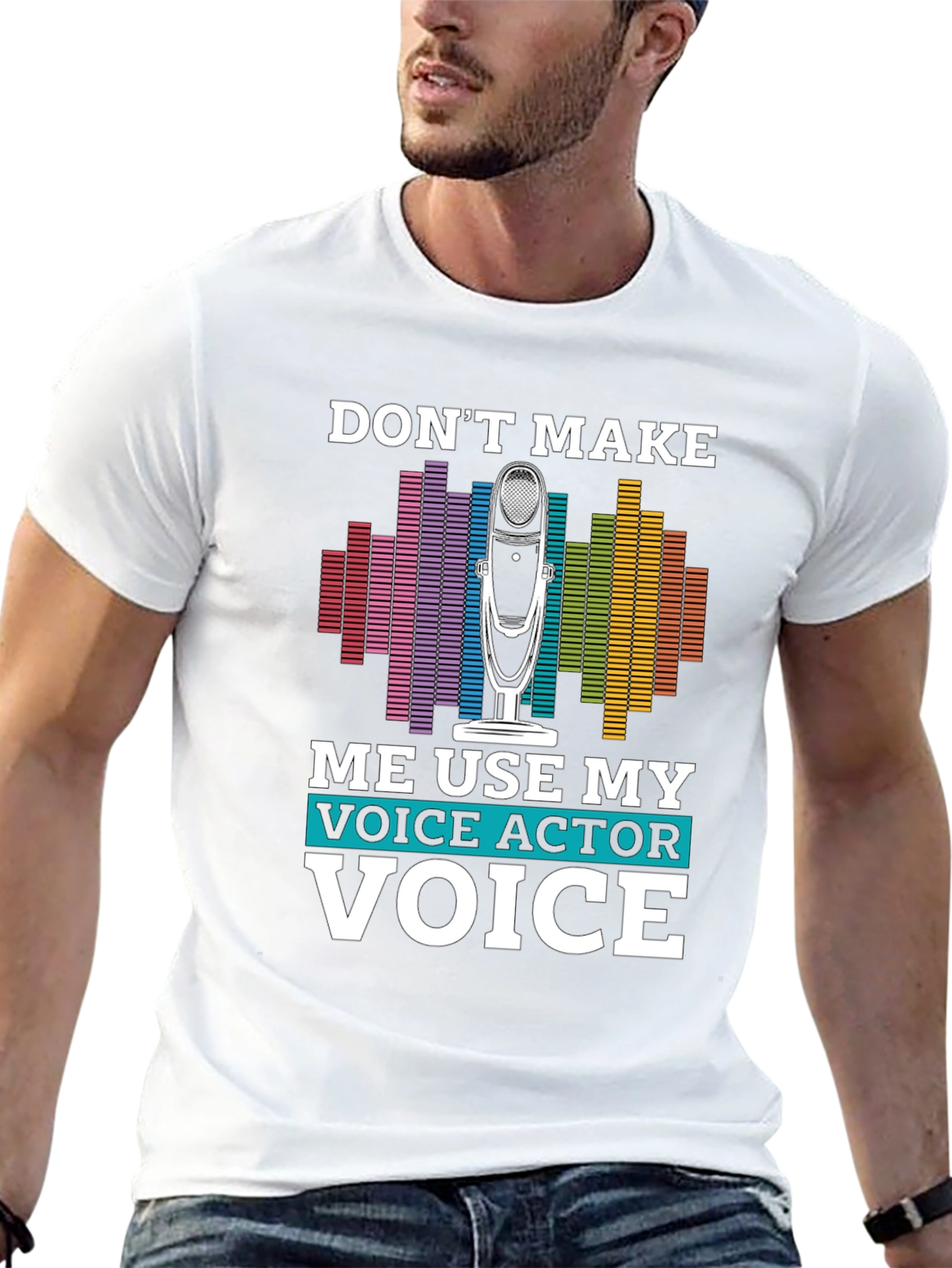 Black Voice Actor T-Shirt - "Don't Make Me Use My Voice" view 13