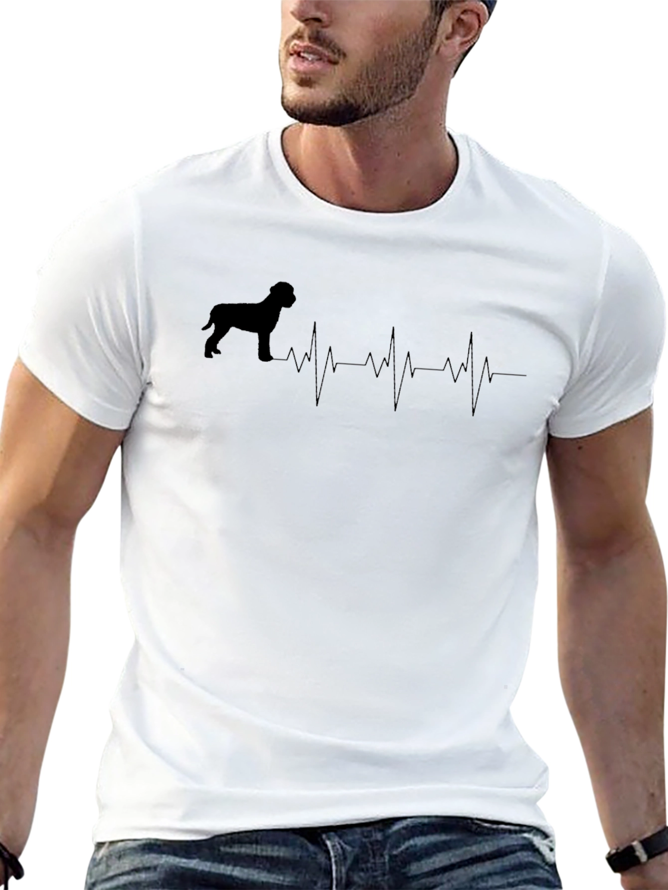 Black Dog Heartbeat T-Shirt - Black view 13
