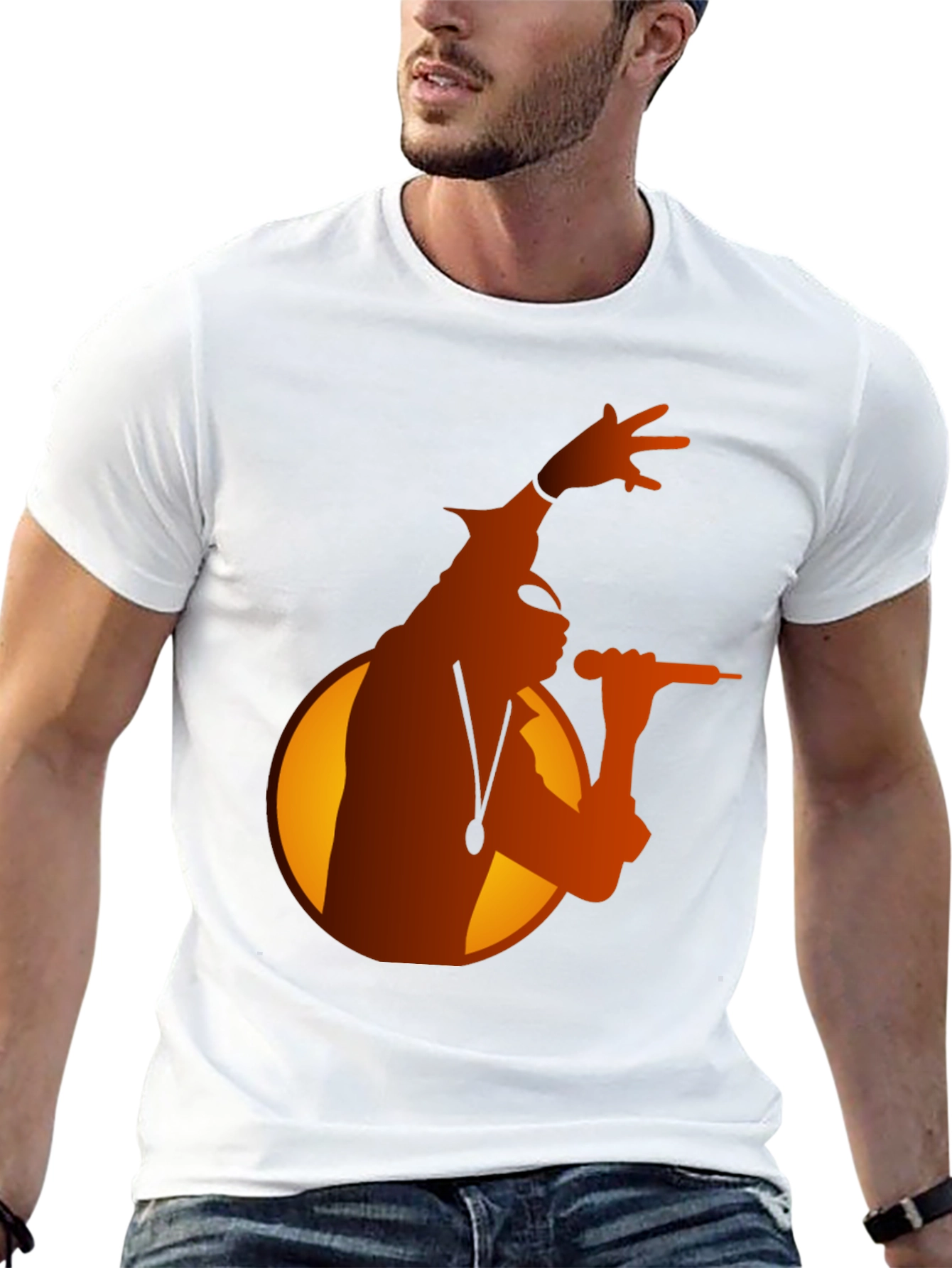 Black Retro Singer Graphic Tee - Stylish Black T-Shirt view 13