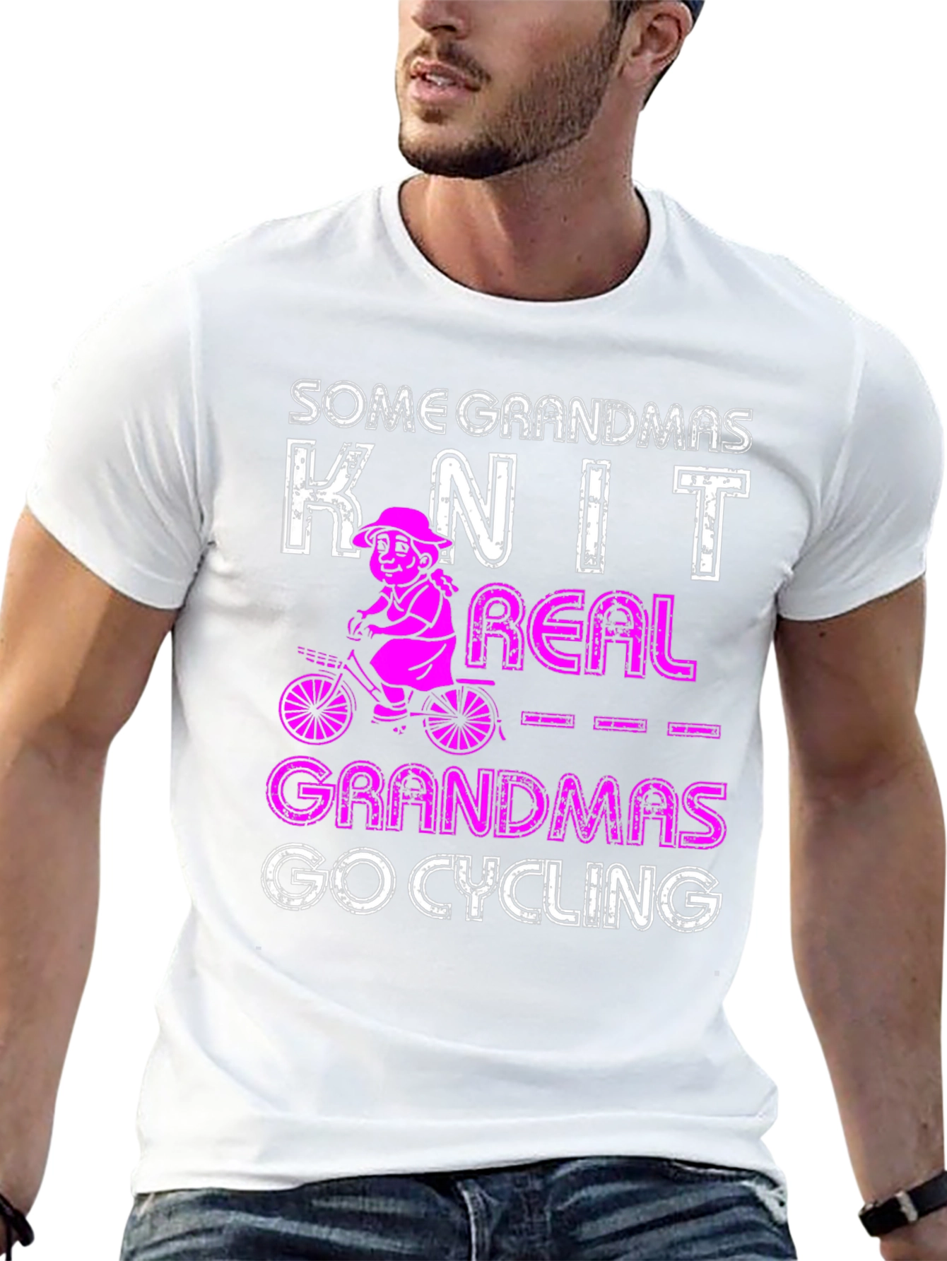 Black Cycling Grandma Graphic Tee - Knit vs. Cycle view 13