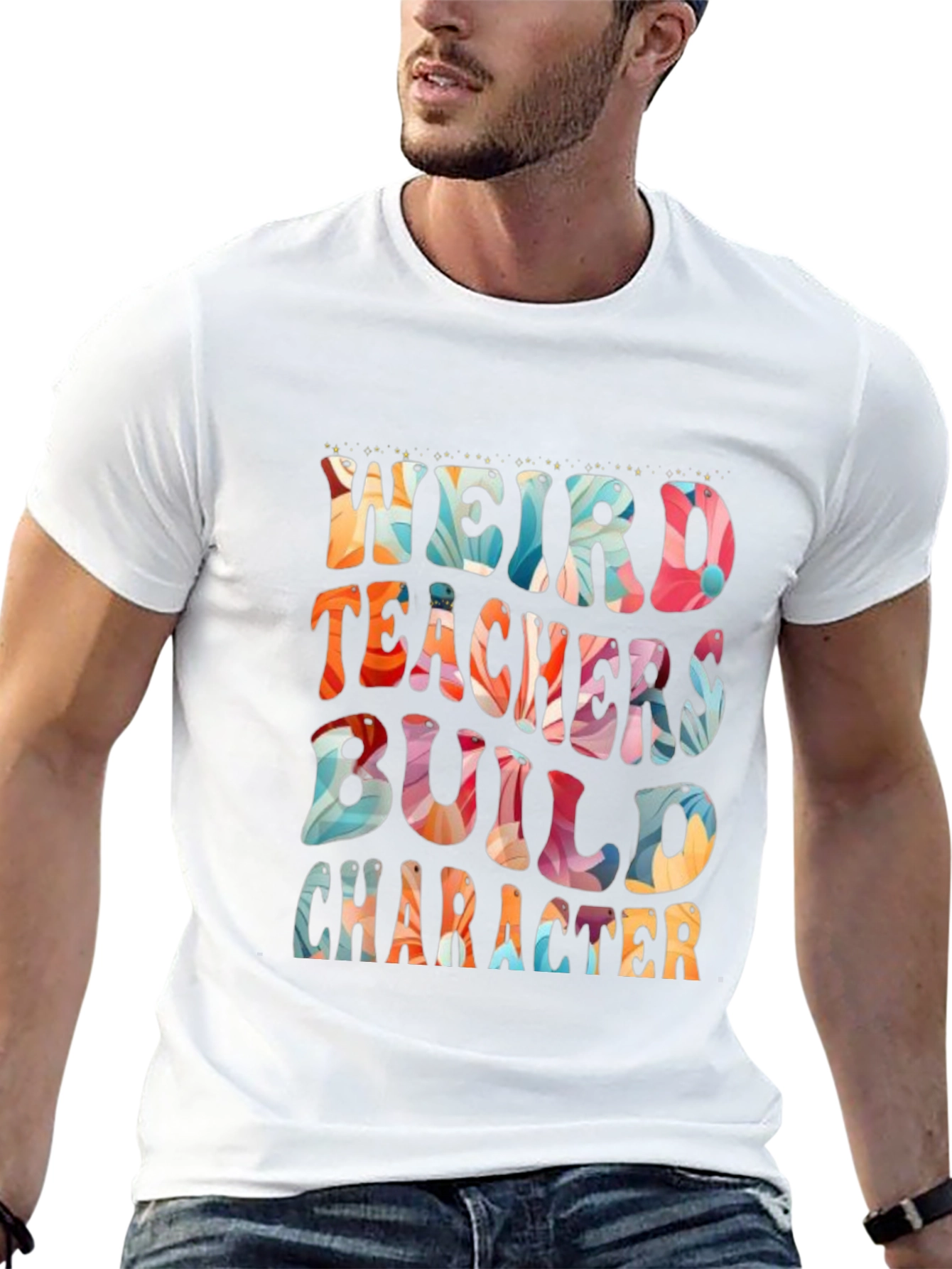 Black Weird Teachers Build Character T-Shirt view 13