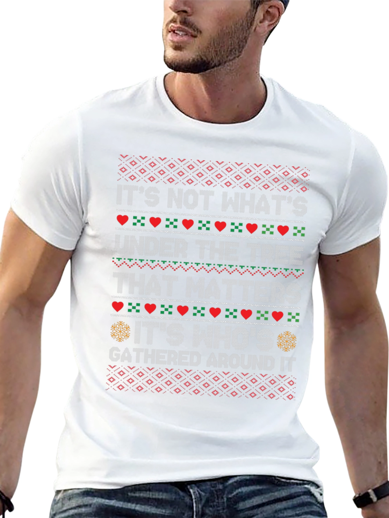 Black Festive Christmas Sweater T-Shirt view 13