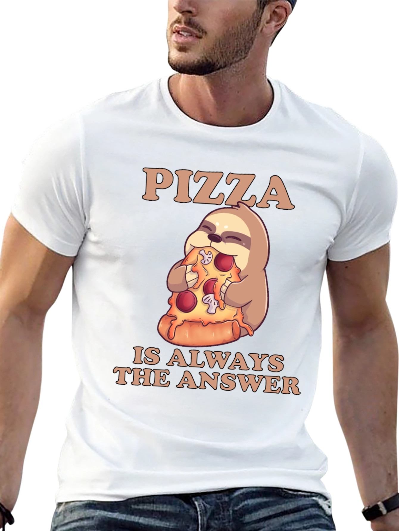 Black Pizza Sloth T-Shirt - Always the Answer! view 13