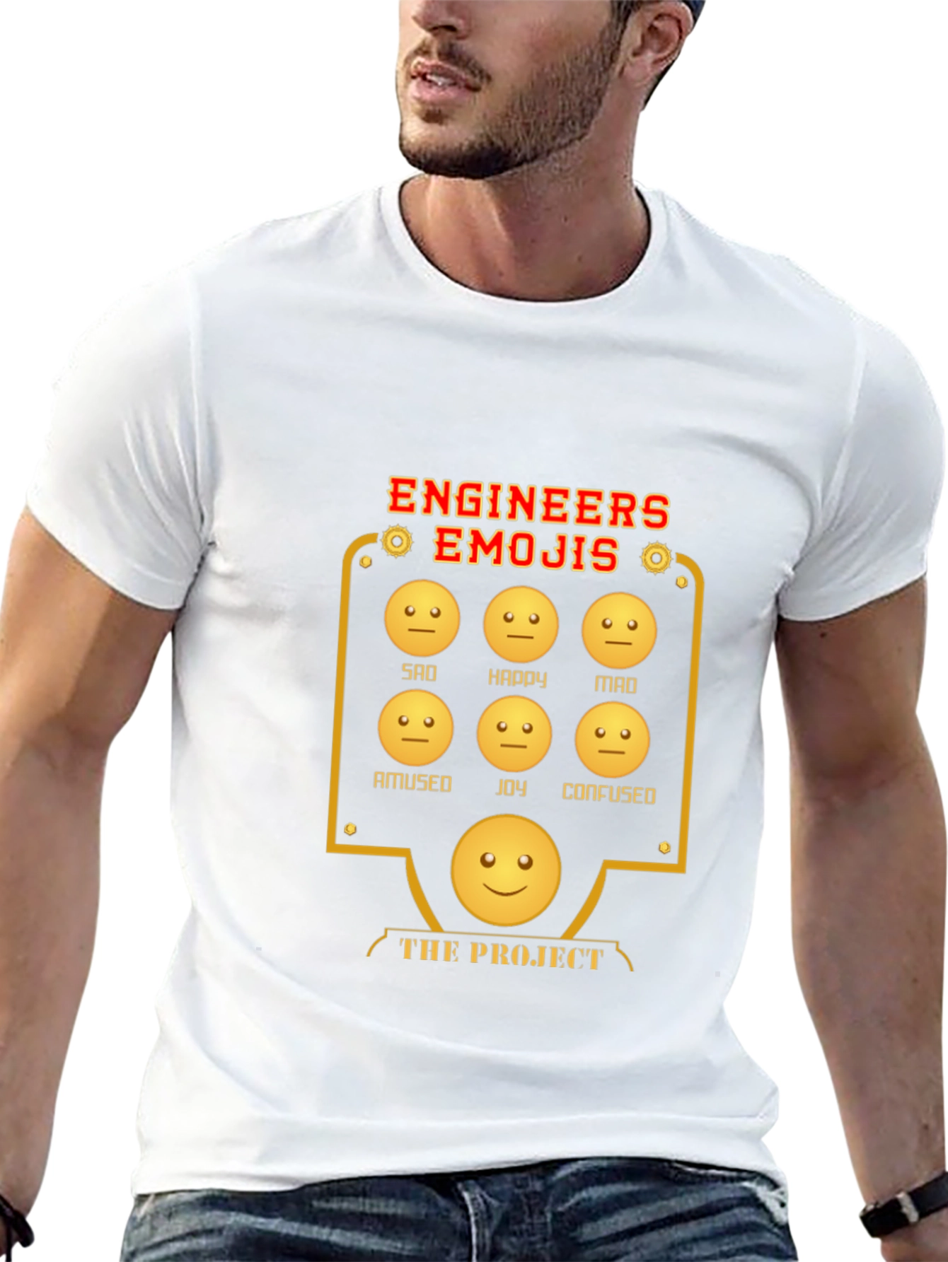 Black Engineer Emoji T-Shirt - Humorous Engineering Apparel view 13